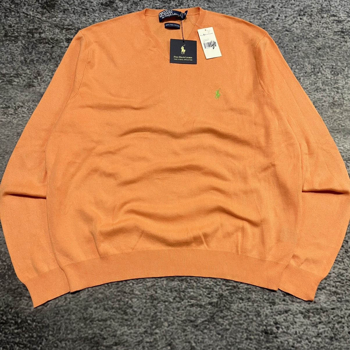 Polo Ralph Lauren Polo Ralph Lauren Orange Small Pony Pima Cotton Sweater NEW Size US M / EU 48-50 / 2 - 3 Thumbnail