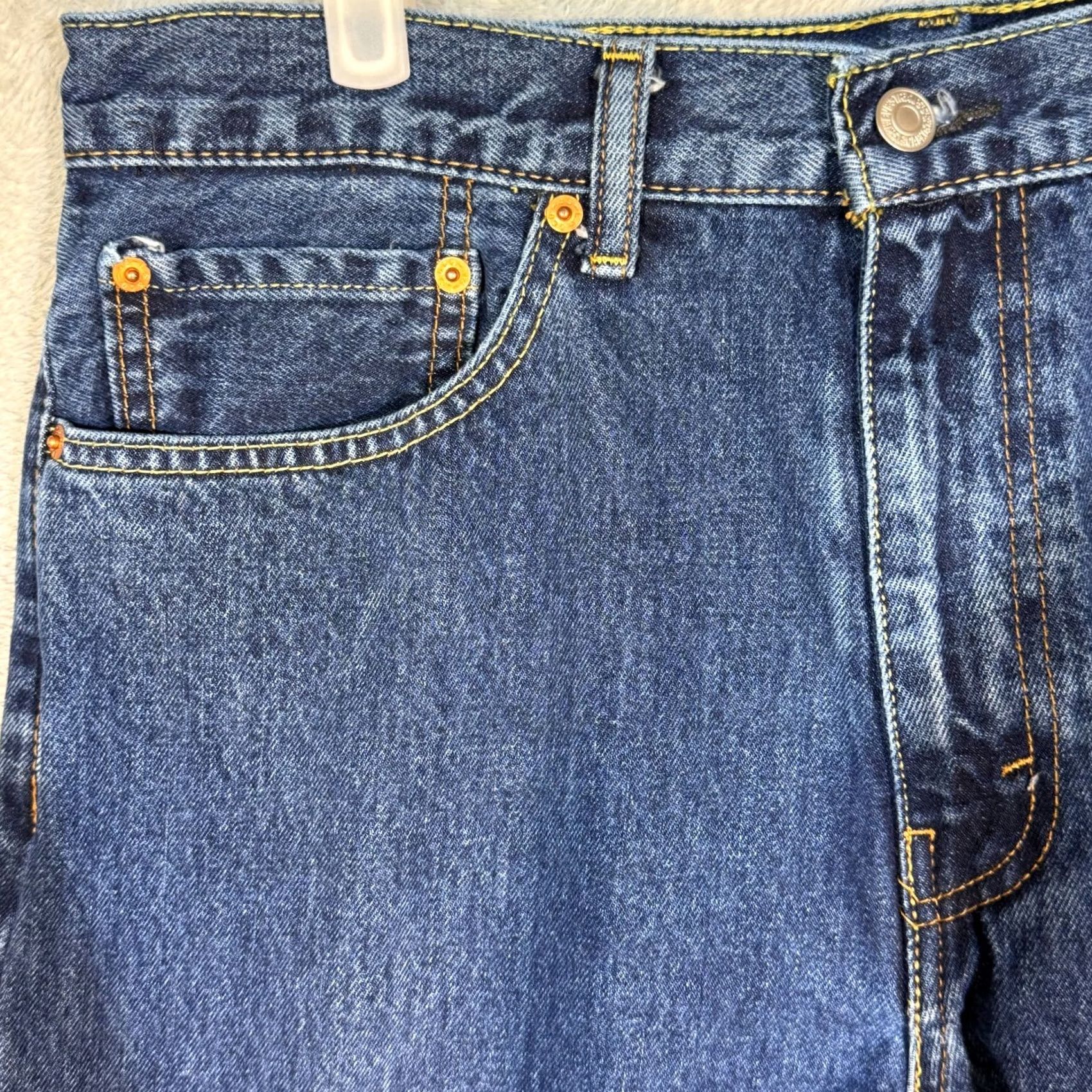 Levi's Levi’s 505 Jeans Men’s 36 x 30 Blue Denim Straight Mid-Rise Stretch, Button Fly, 5-Pocket Design, Regular Fit, Cotton Spandex Size US 36 / EU 52 - 3 Thumbnail