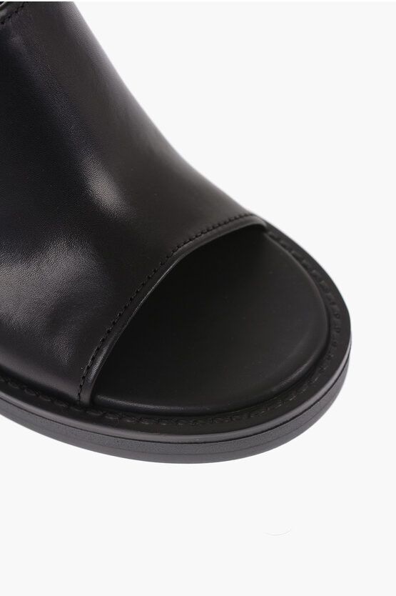 Miu Miu og1mm0724 Leather Toe Heel Mules in Black Size US 6.5 / IT 36.5 - 4 Thumbnail