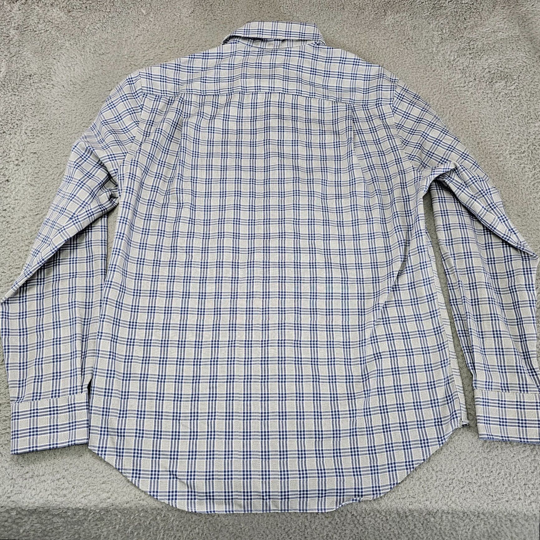 Joseph Abboud Joseph Abboud Shirt Mens M Blue Gray Check Cotton Button Up Long Sleeve Size US M / EU 48-50 / 2 - 5 Thumbnail