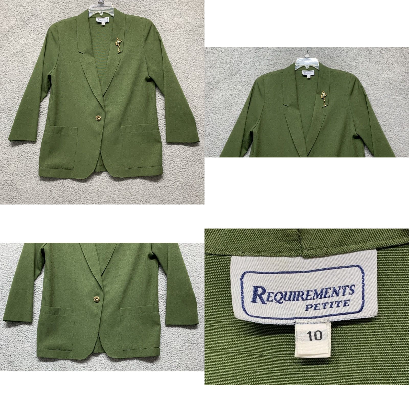 Lee Kathie Lee Dress Jacket W/Belt 2 Pockets Petite 8/10 6" Slit Knee Length Green Black Red & Gold Womens Size M / US 6-8 / IT 42-44 - 11 Thumbnail
