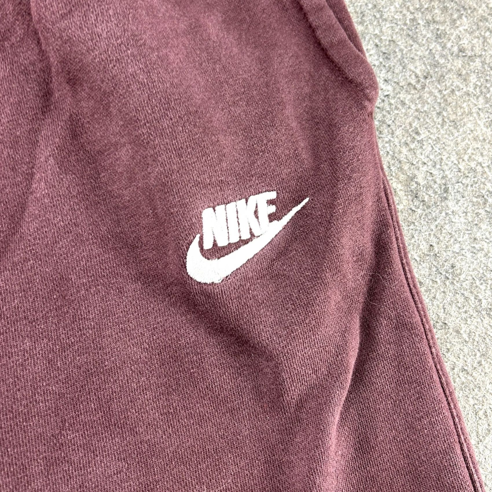 Nike Nike Pants Mens M Red Maroon Jogger Fleece Swoosh Drawstring Cotton Solid Size US 31 - 2 Thumbnail