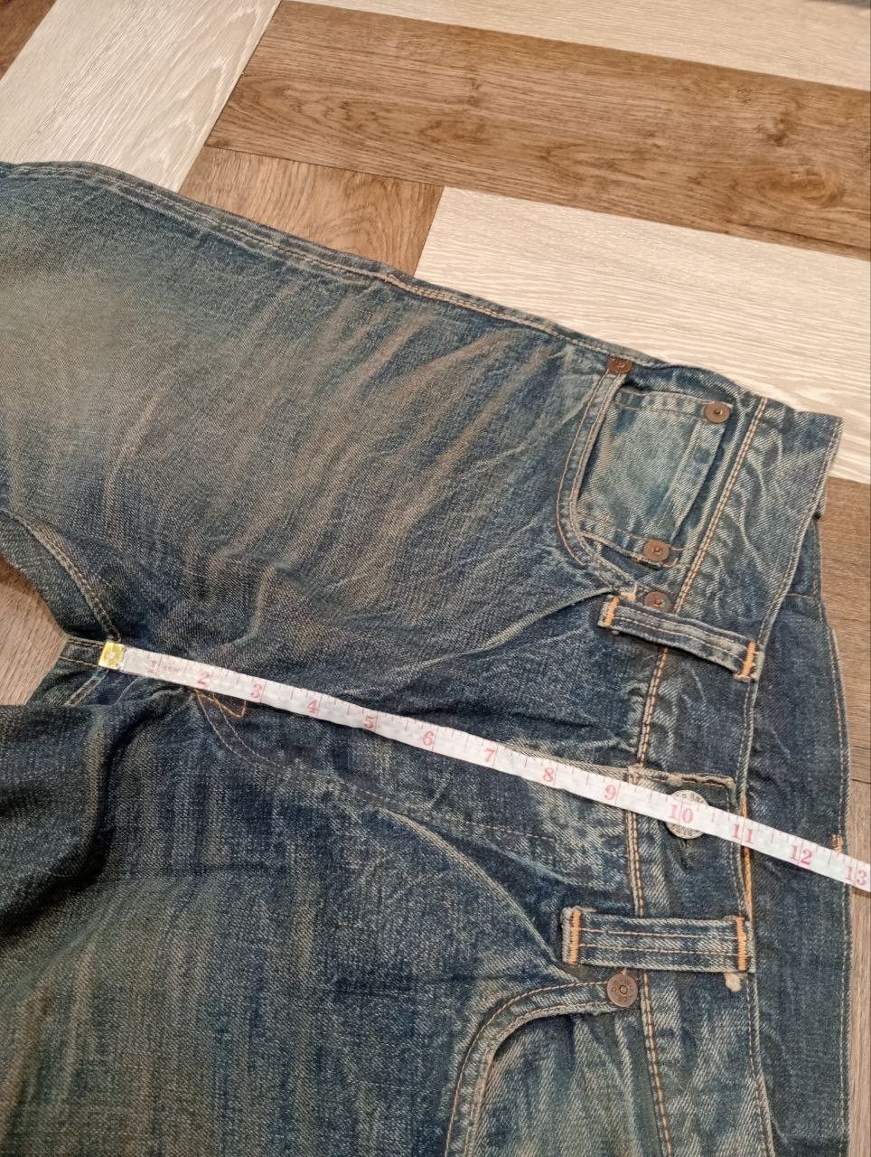 Warehouse BLUE & GRAY BY WAREHOUSE JAPAN WASHED BLUE SELVEDGE DENIM Size US 33 - 16 Thumbnail