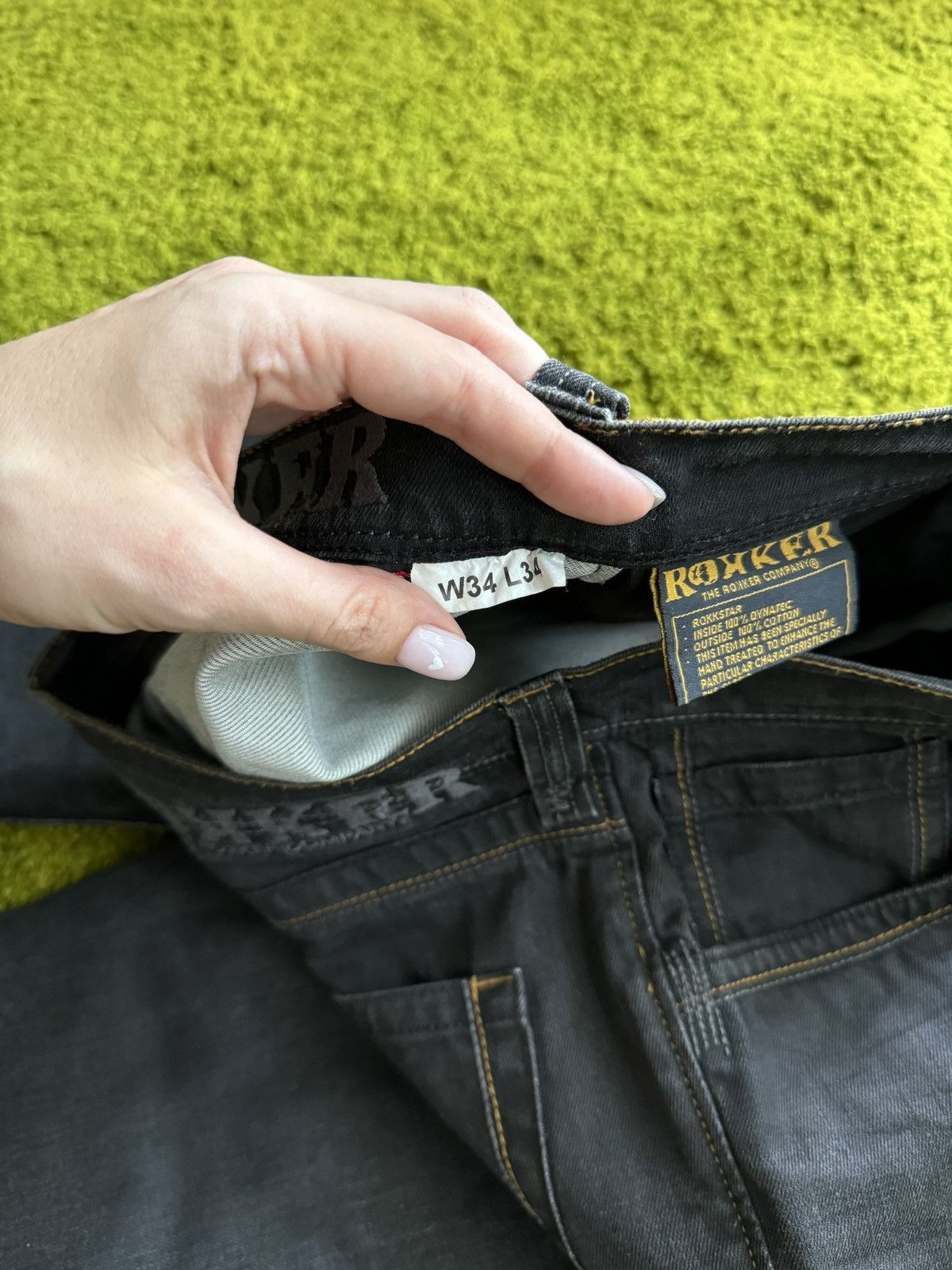 Designer × THE ROKKER COMPANY × Vintage Rokker company biker denim pants jeans Size US 34 / EU 50 - 9 Thumbnail