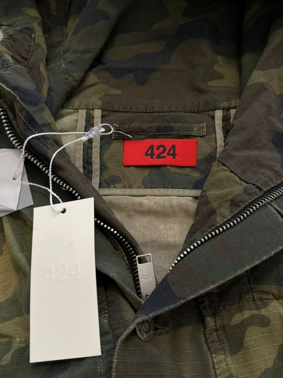 424 Cropped Distressed Camo Anorak Parka Green Size US M / EU 48-50 / 2 - 13 Thumbnail