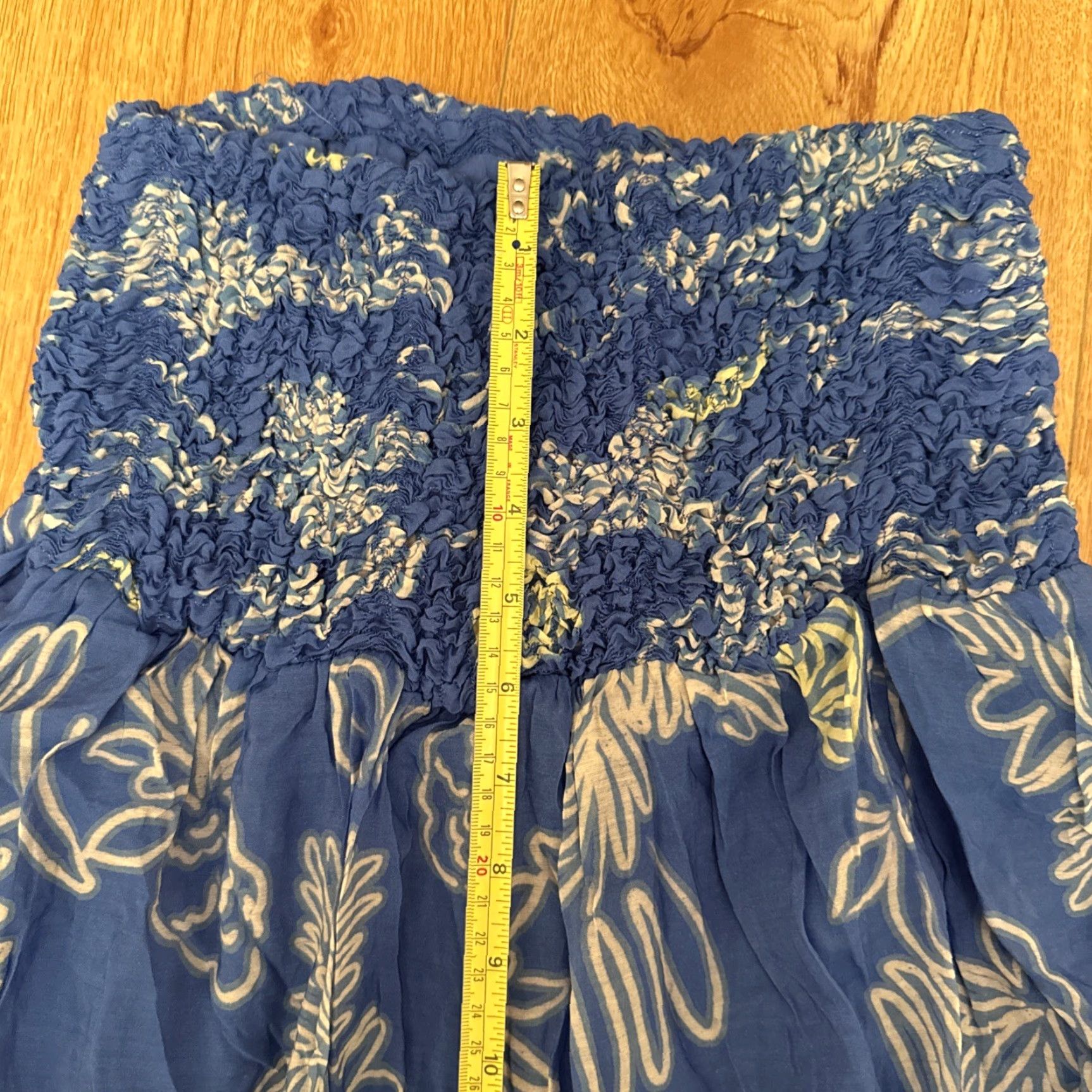 ASTR The Label ASTR the Label Tropical Print A-Line Skirt XS Blue Lemon Print Smocked Lined Women Size 26" / US 2 / IT 38 - 6 Thumbnail