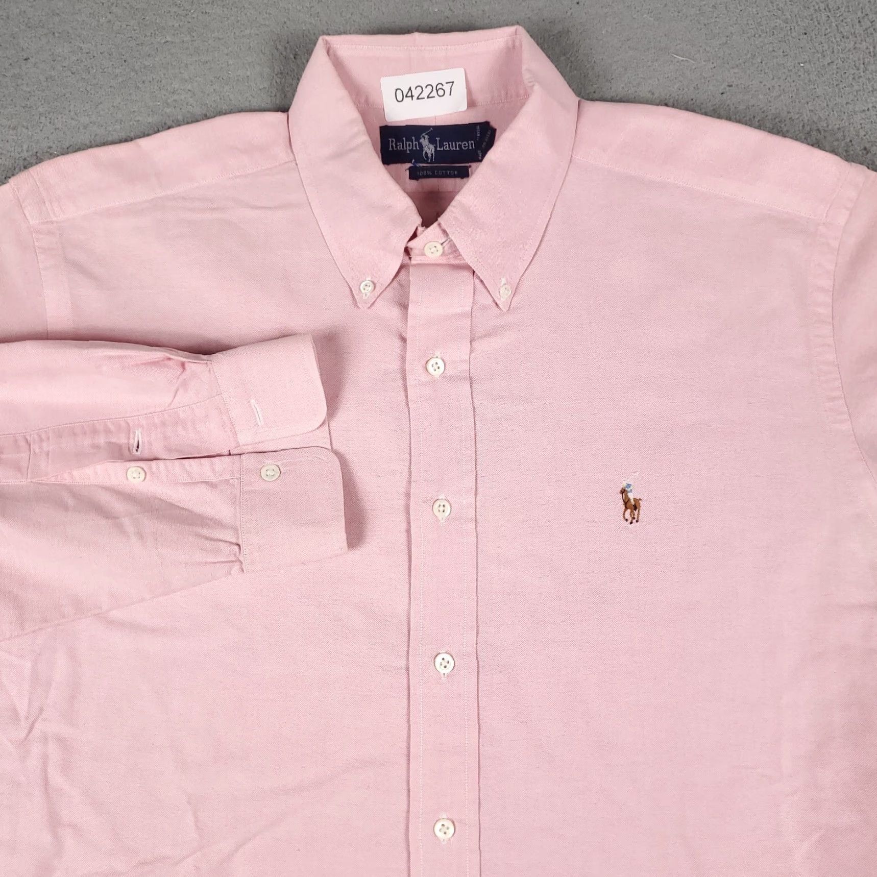 Ralph Lauren Ralph Lauren Shirt Mens 17 Pink Pony Dress Shirt Button Up Long Sleeve STAINED Size 46R - 2 Thumbnail
