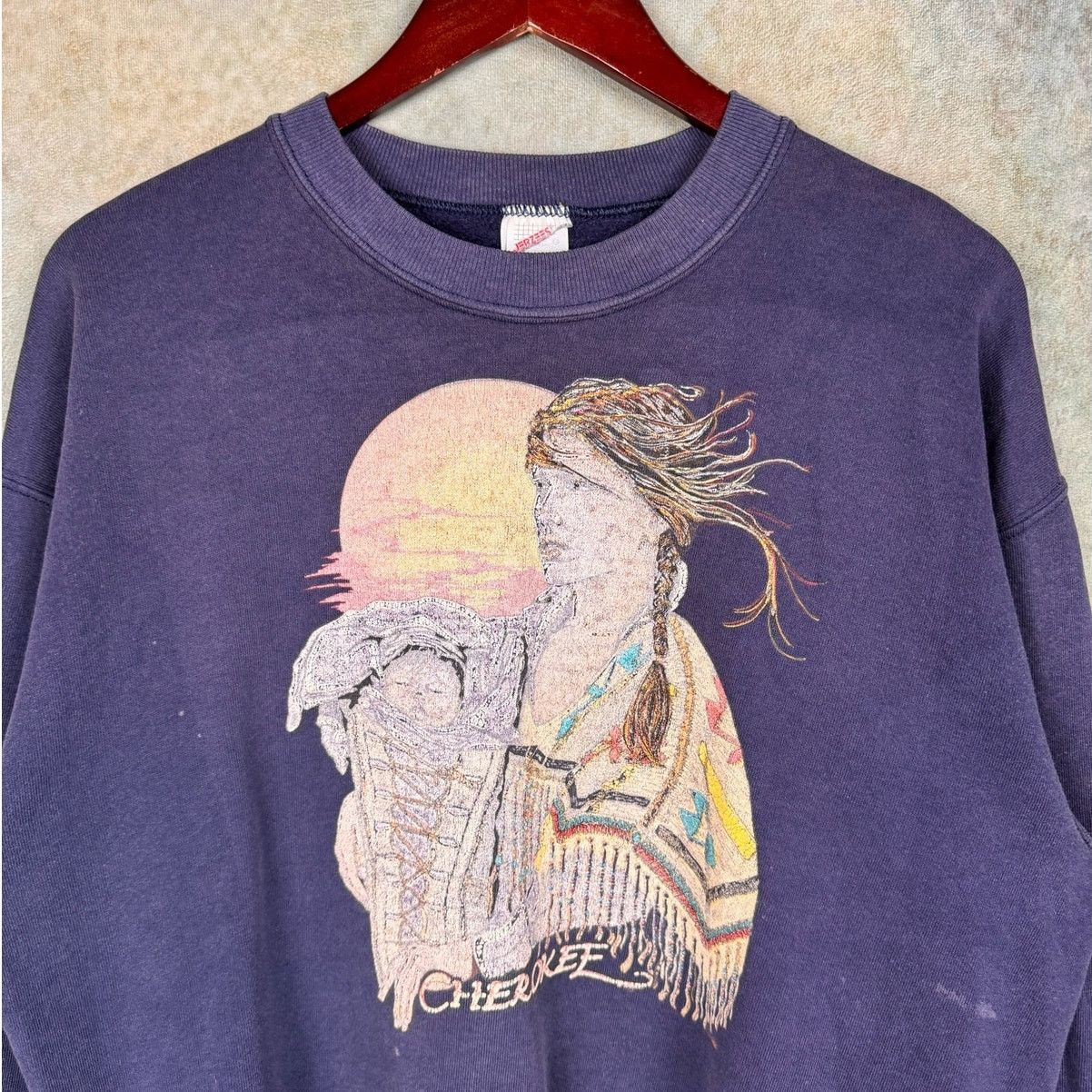 The Mountain × Vintage VTG 80s Native American Woman Graphic Sweatshirt M Cherokee Size US M / EU 48-50 / 2 - 4 Thumbnail