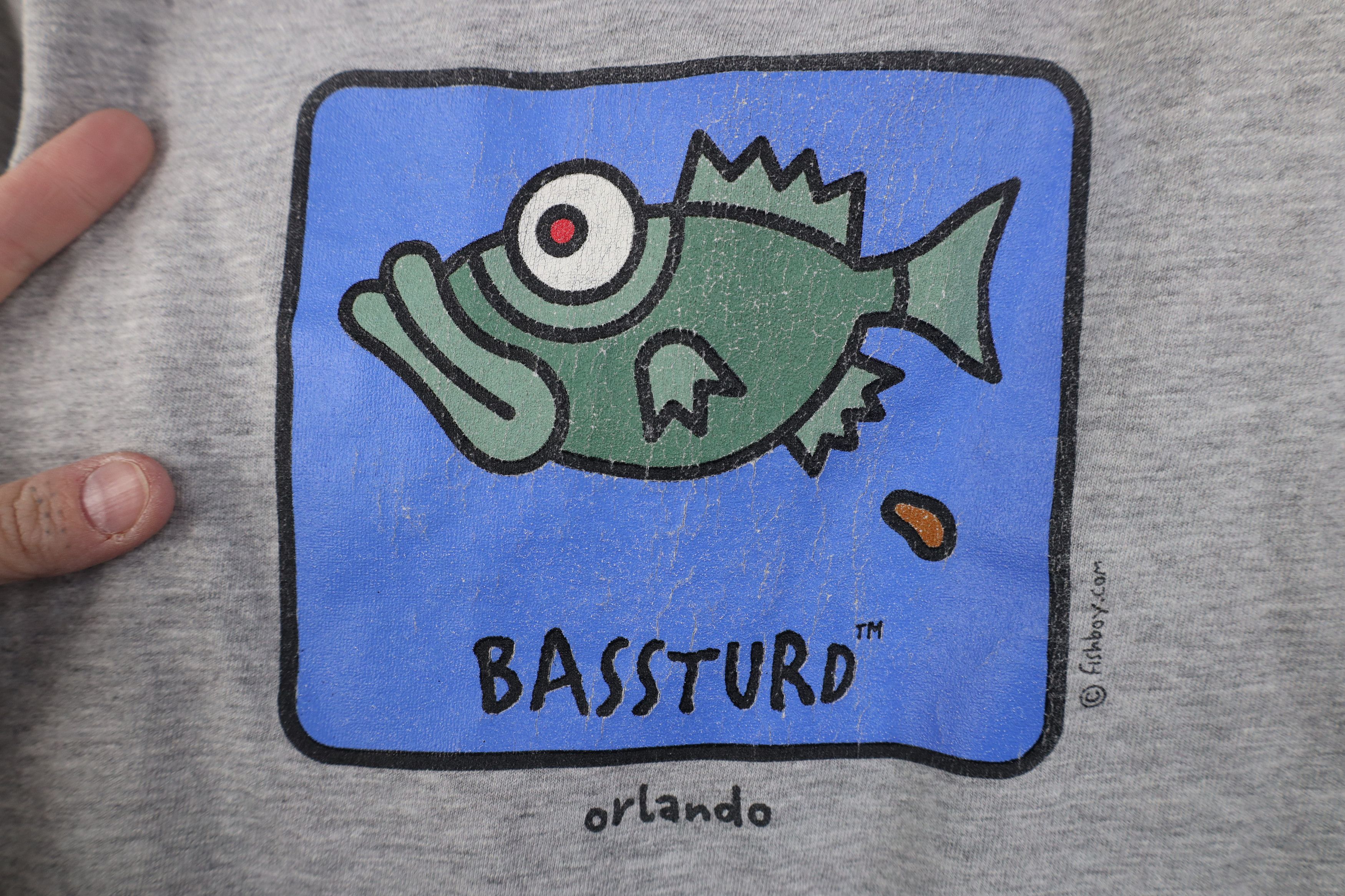 Vintage Vintage 90s Y2K Streetwear Bassturd Orlando Fish T-Shirt Size US M / EU 48-50 / 2 - 4 Thumbnail