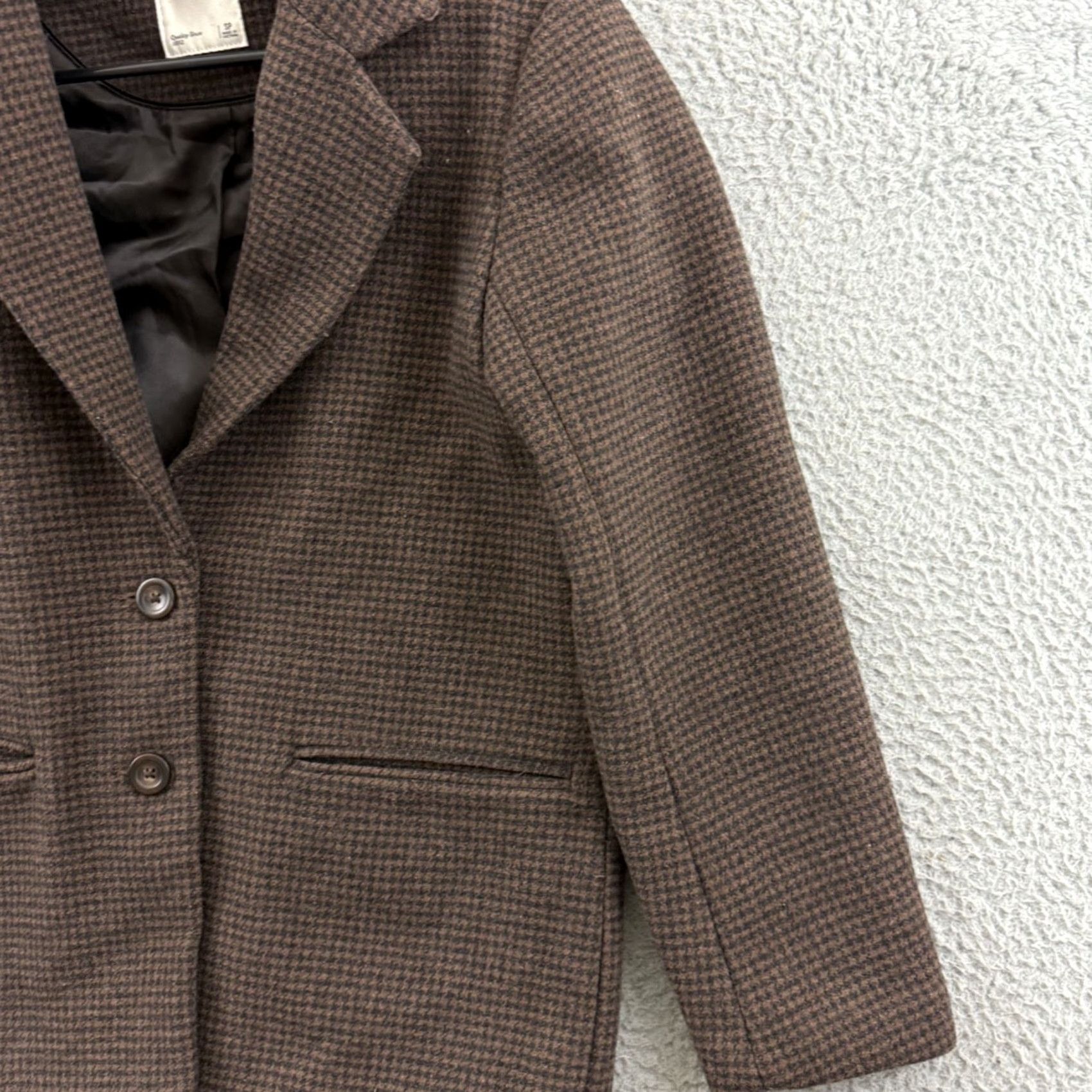 Abercrombie & Fitch Abercrombie & Fitch Coat Womens PS Brown Wool Houndstooth Blazer Jacket Preppy Size S / US 4 / IT 40 - 5 Thumbnail