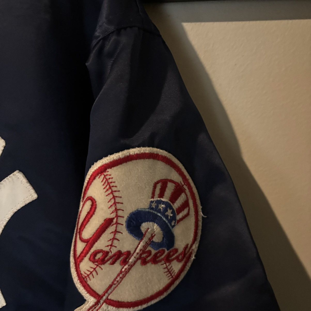 Starter Vintage New York Yankees 1980s Satin Bomber Jacket Size US L / EU 52-54 / 3 - 3 Thumbnail