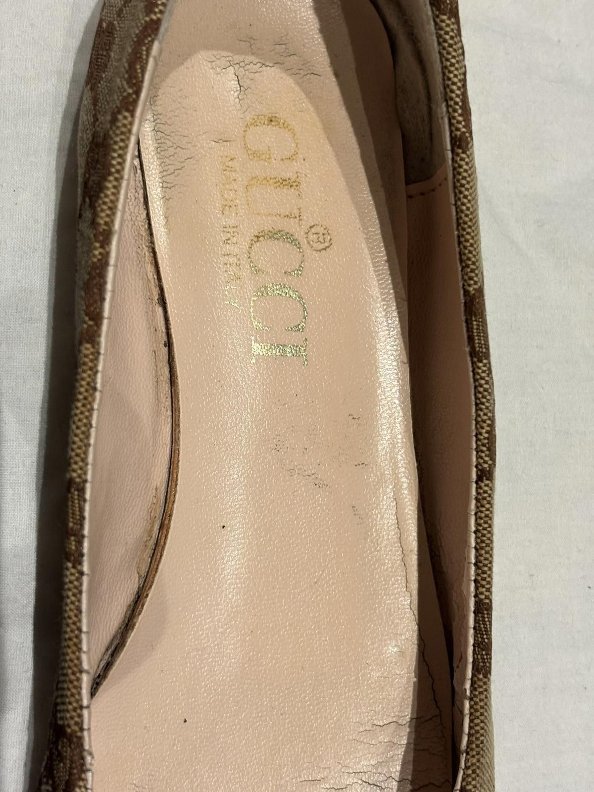 Gucci Gucci - Brown GG Canvas Ballet Flats with Horsebit Detail Size US 7.5 / IT 37.5 - 4 Thumbnail