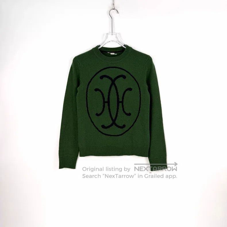 Hermes Hermes Green Large Logo Cashmere Sweater Size XS / US 0-2 / IT 36-38 - 3 Thumbnail