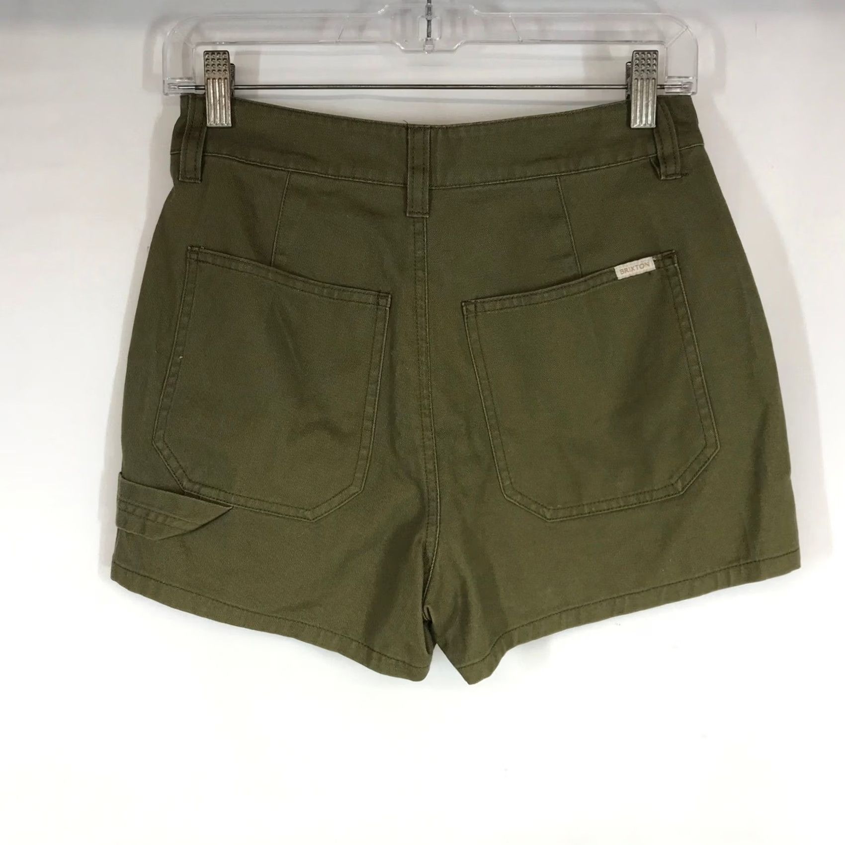 Brixton Brixton Womens Olive Green Utility Carpenter Shorts High Waisted Size 25 NWT Size 42" / US 20 - 4 Thumbnail