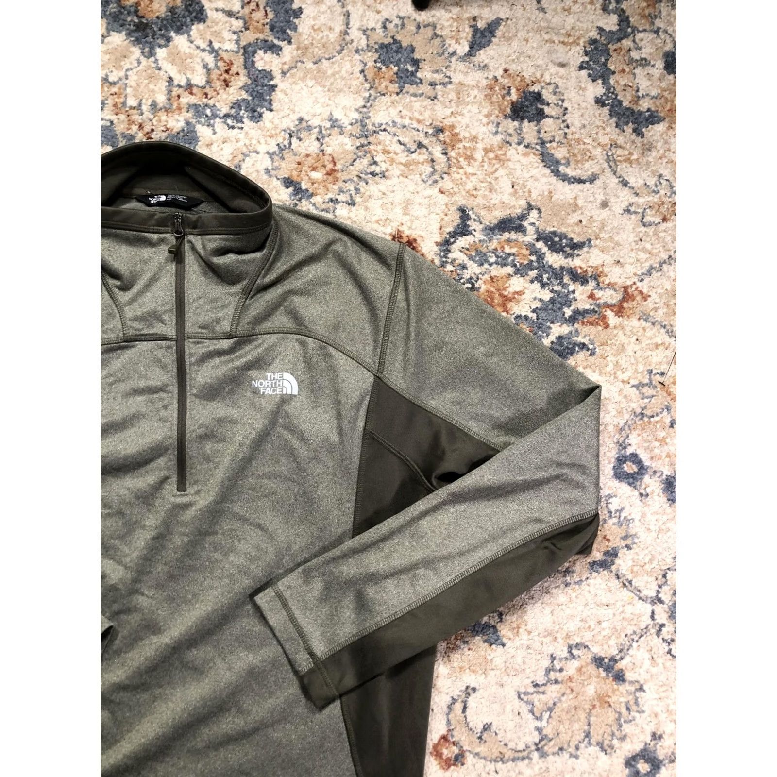 The North Face The North Face Pullover Mens L Green Fleece 1/4 Zip Long Sleeve Hiking Colorblock Jacket Size US L / EU 52-54 / 3 - 4 Thumbnail