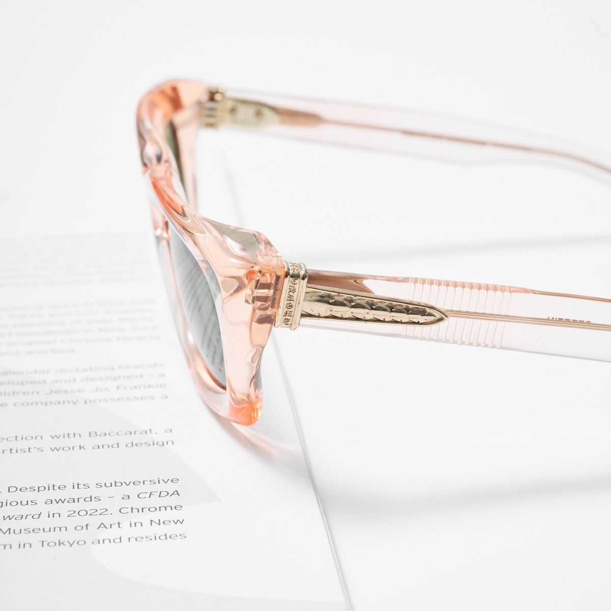 Chrome Hearts CHROME HEARTS STEEZIN PINK CRYSTAL SUNGLASSES Size ONE SIZE - 3 Thumbnail