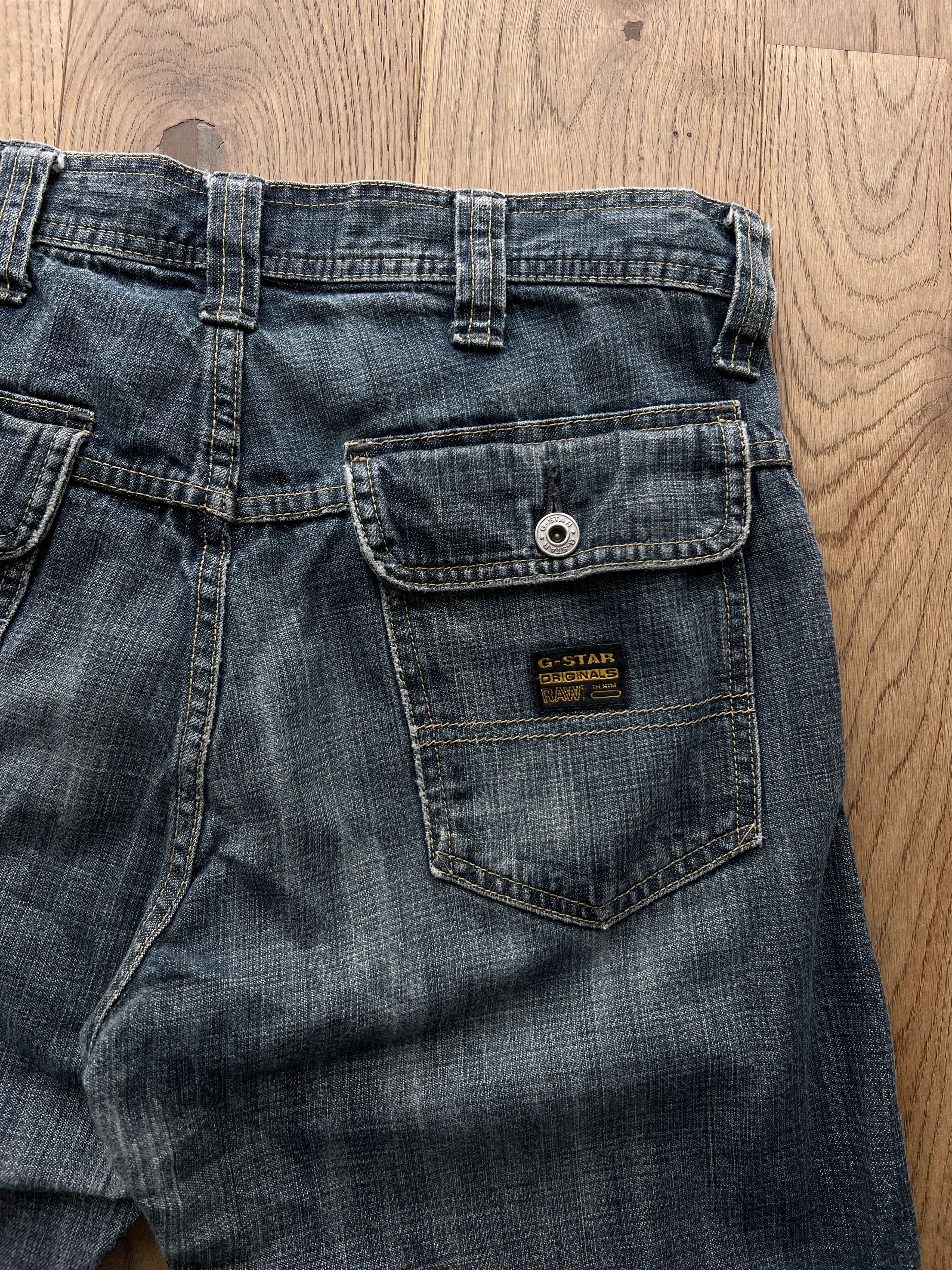 G-Star 90s G-Star RAW Comwood double knee flared boot cut denim y2k Size US 31 - 11 Thumbnail