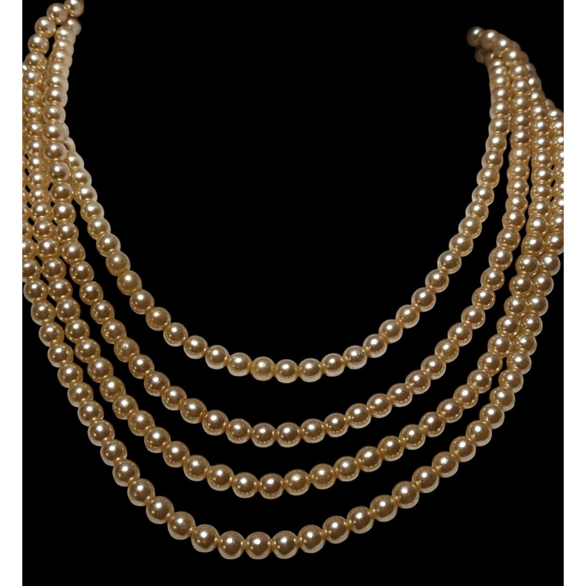 Other Vintage Gold Faux Pearl Multilayer Necklace Size ONE SIZE - 2 Thumbnail