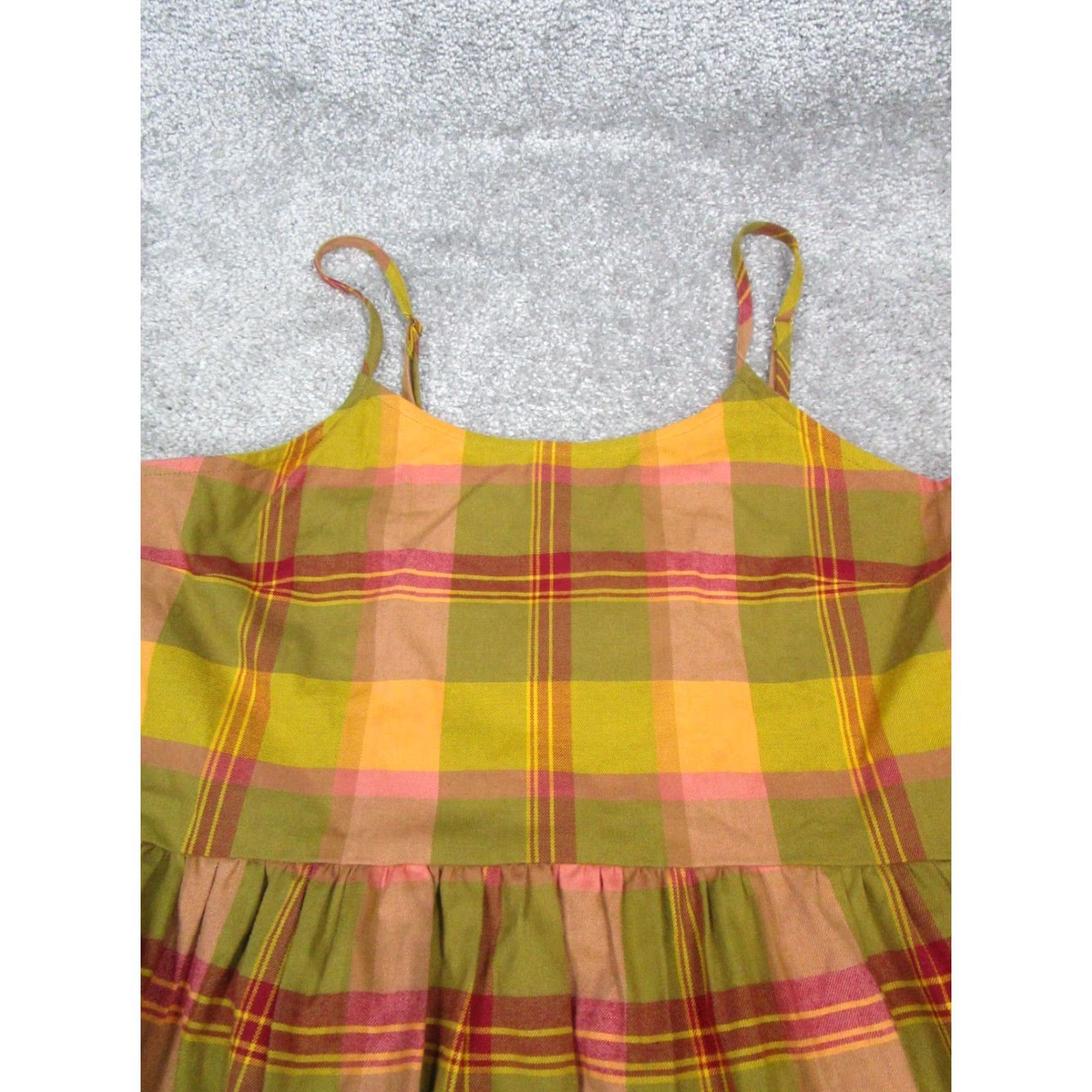 Madewell Madewell Dress Womens XS Green Red Blouson Cotton Plaid Cowl Neck Sleeveless Short Vintage: No Size XS / US 0-2 / IT 36-38 - 2 Thumbnail