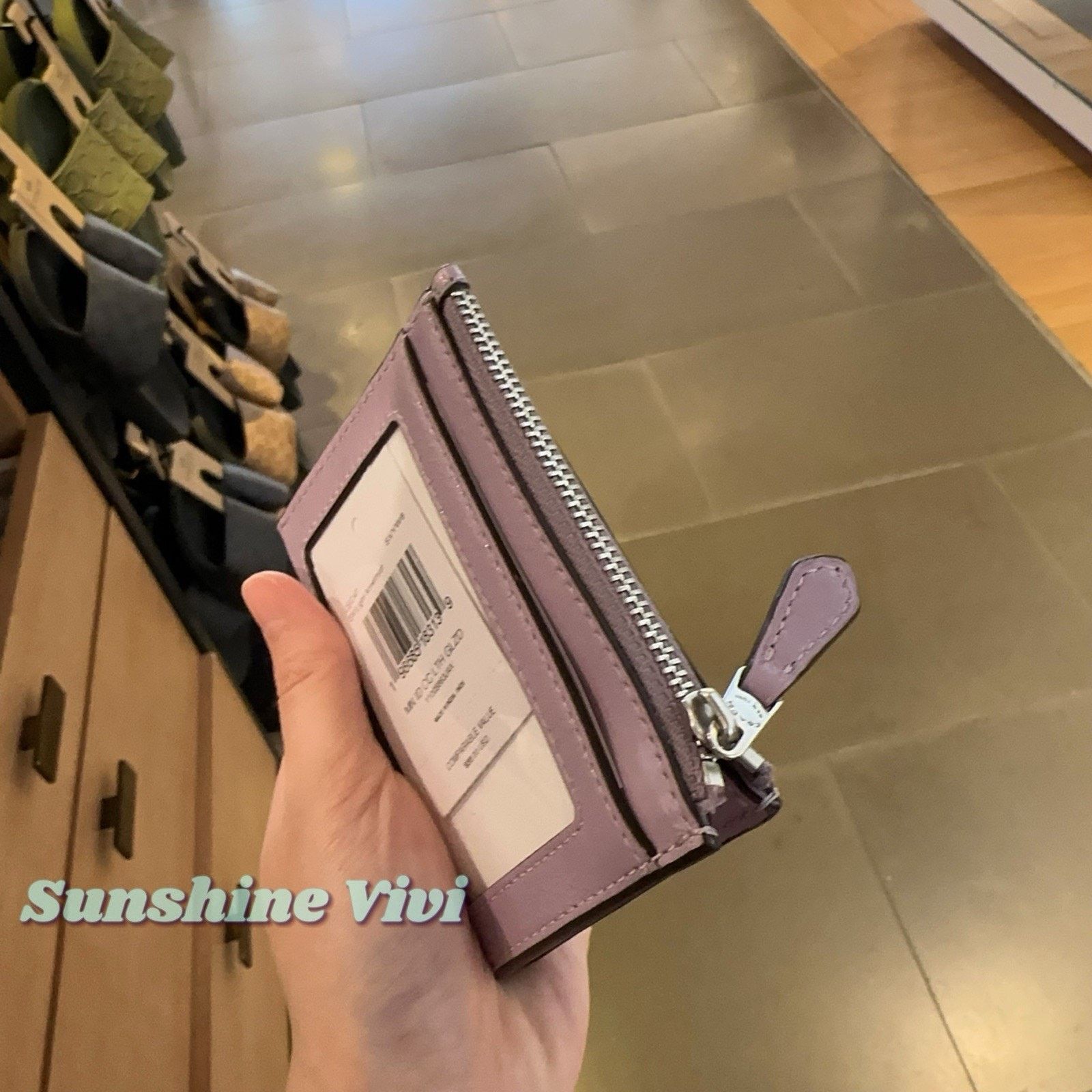 Coach NWT Coach Mini Skinny Id Case leather CEC47 Light Amethyst Size ONE SIZE - 4 Thumbnail