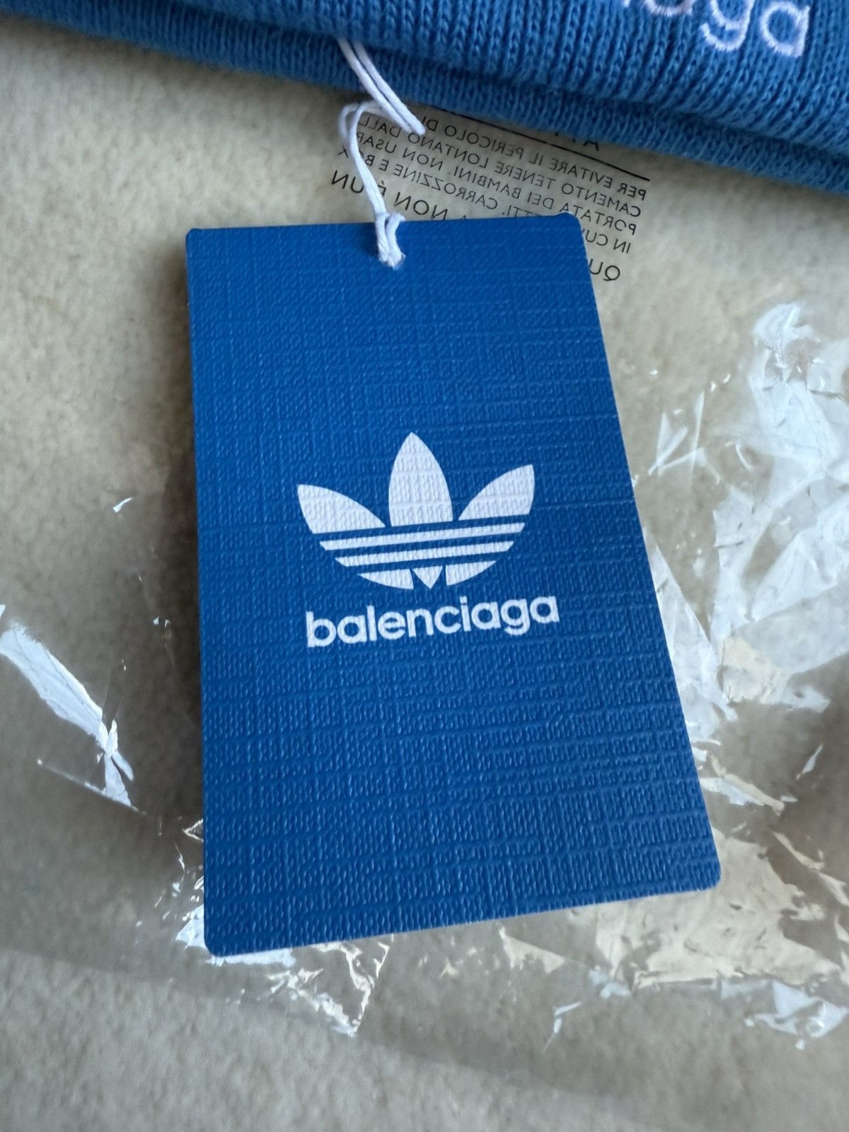 Adidas × Balenciaga Adidas Balenciaga x Demna blue logo beanie Grail Size ONE SIZE - 3 Thumbnail
