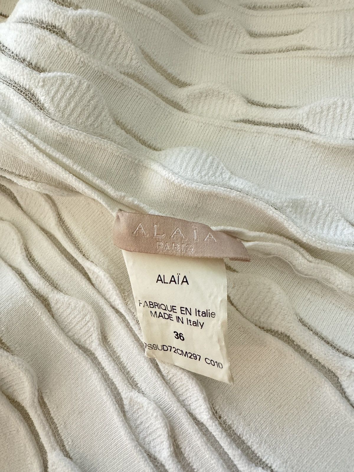 Alaia Alaïa white knitted sleeveless stretch top | FR36 Size XS / US 0-2 / IT 36-38 - 3 Thumbnail