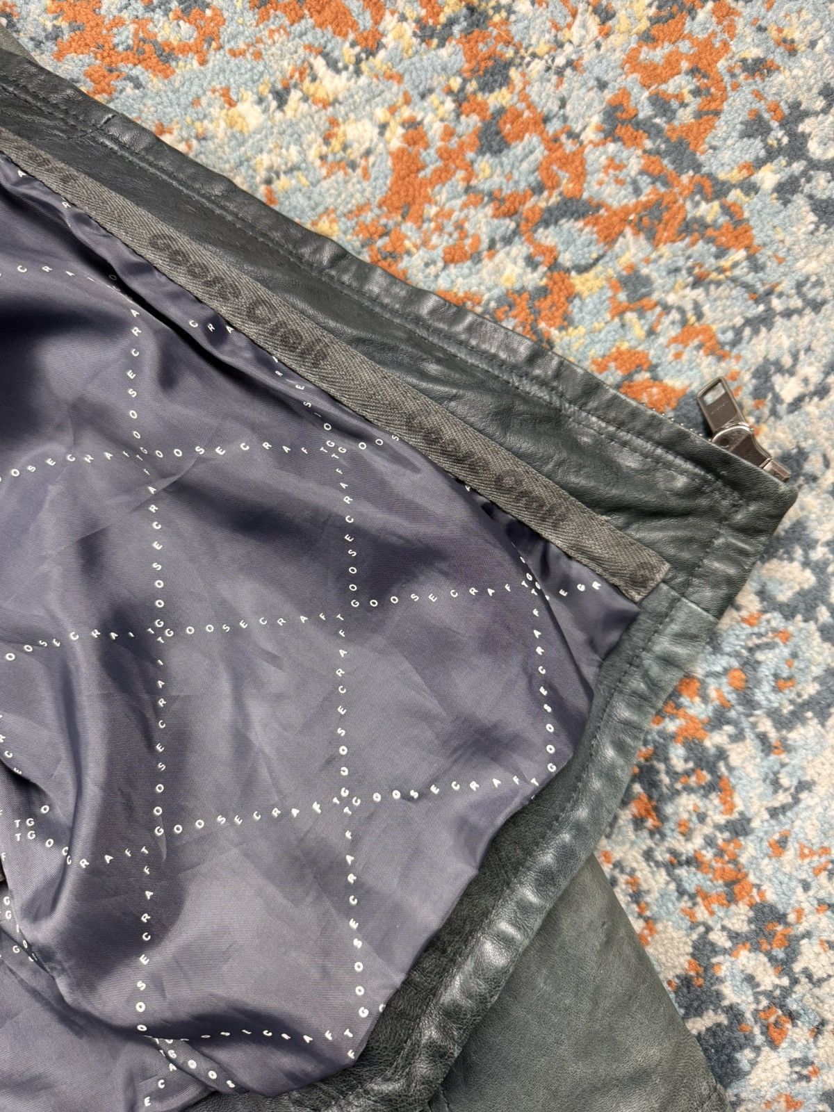 Designer × Vintage Vintage 90s Goose Craft real leather biker jacket boxy Size US XL / EU 56 / 4 - 16 Thumbnail