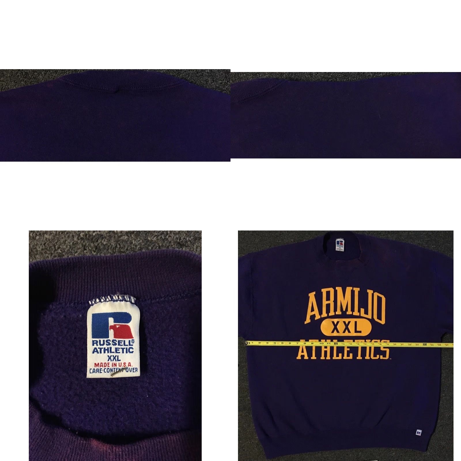 Russell Athletic VINTAGE Russell Athletic Armijo Athletics Faded Sweatshirt 2XL Purple Hoodie Men 90s 80s School Track & Field USA USA Size US XXL / EU 58 / 5 - 11 Thumbnail