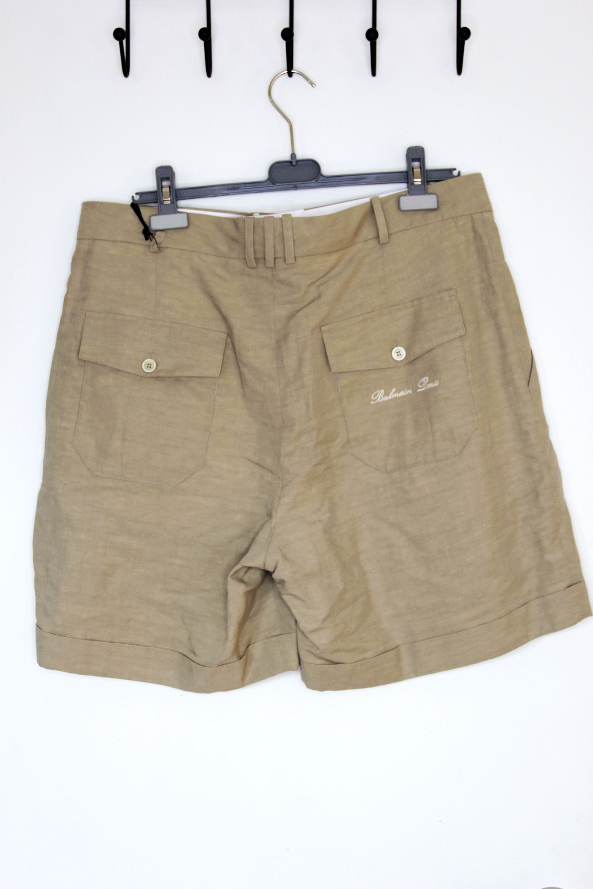 Balmain BNWT SS24 BALMAIN ECRU HEMP BERMUDA SHORTS 52 Size US 36 / EU 52 - 3 Thumbnail