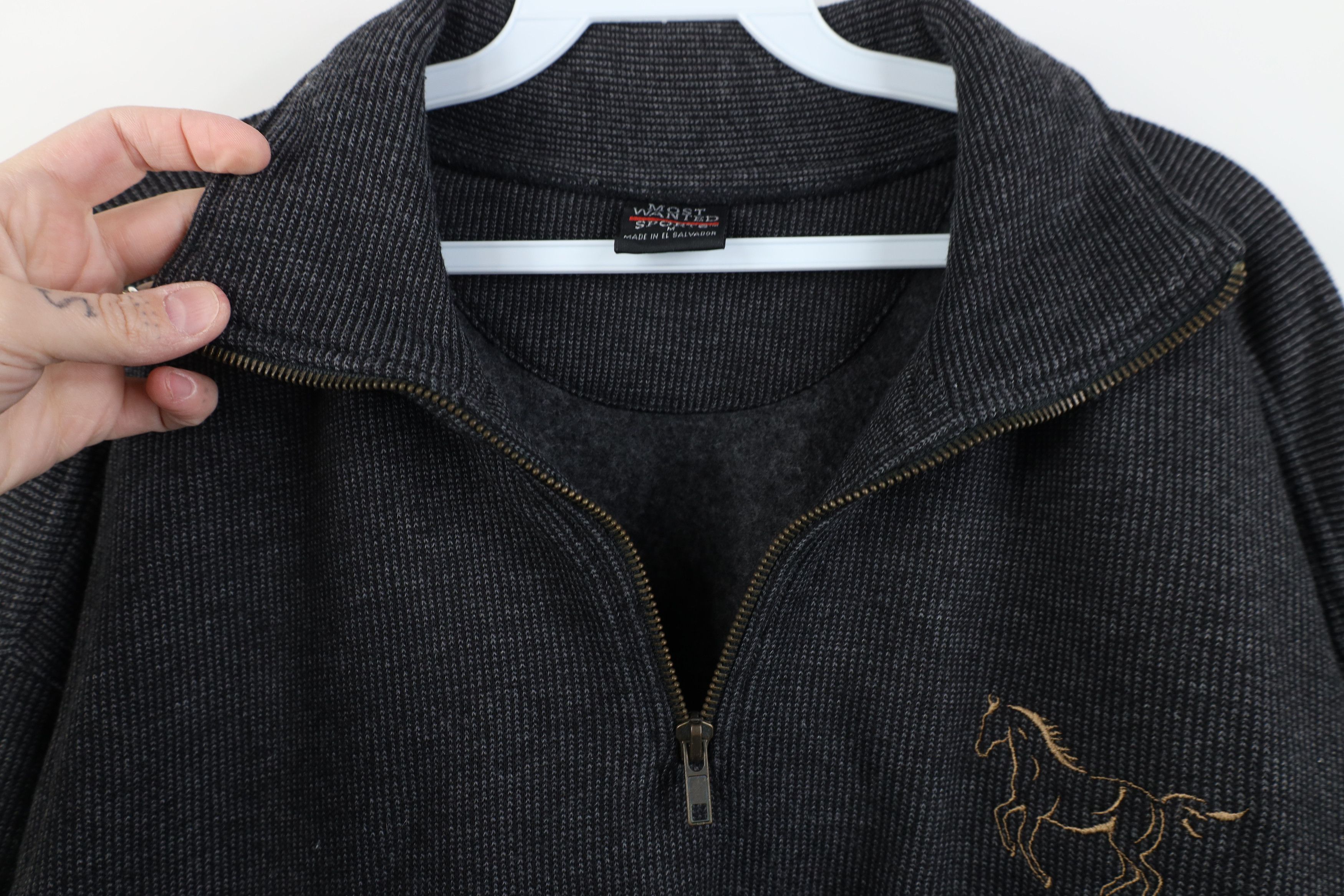 Vintage Vintage 90s Streetwear Horse Equestrian Ribbed Sweatshirt Size US M / EU 48-50 / 2 - 7 Thumbnail