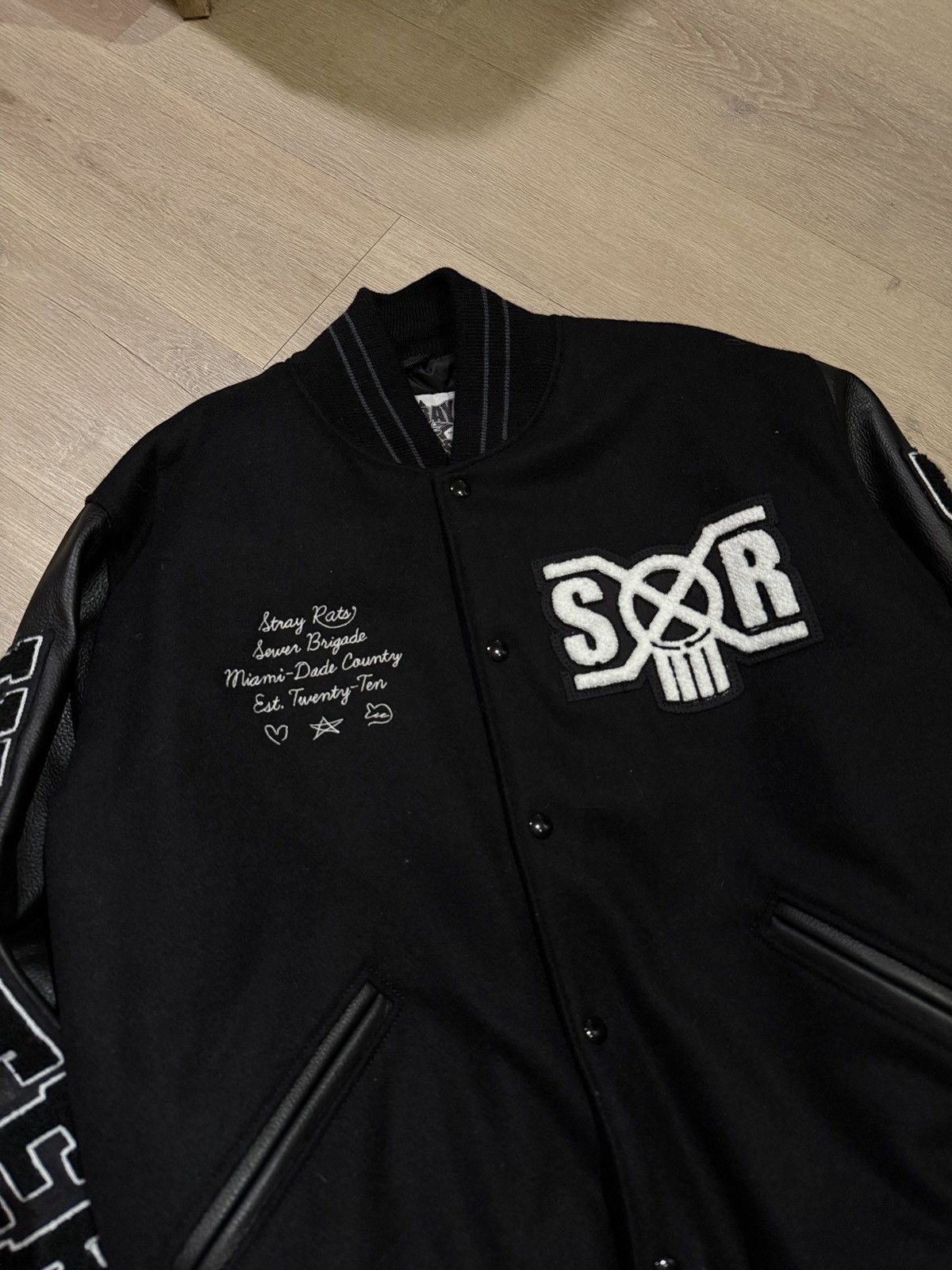 Stray Rats Stray Rats Bounty Hunter Leather Varsity Jacket Size US L / EU 52-54 / 3 - 3 Thumbnail