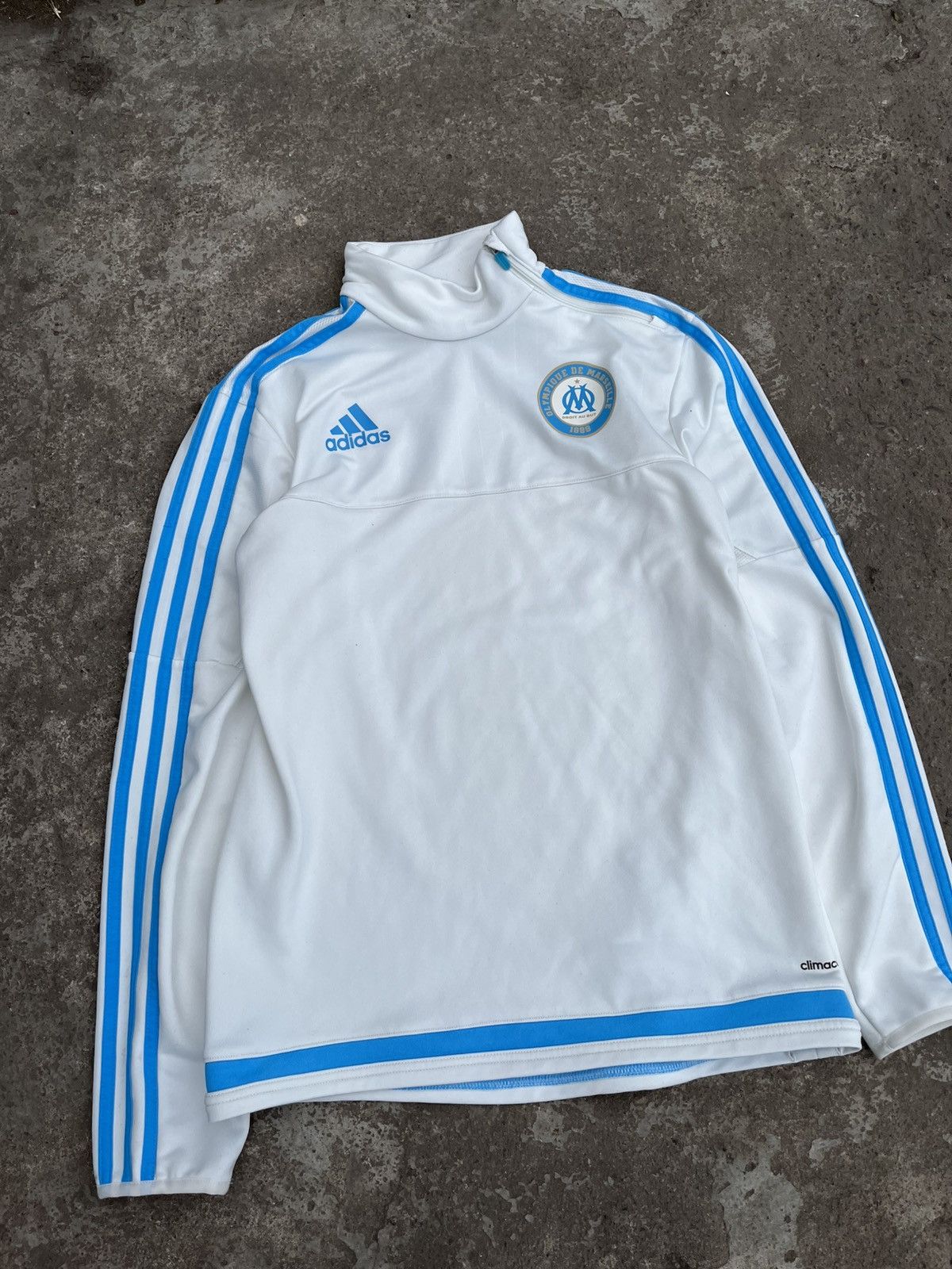 Adidas 💧ADIDAS OLYMPIQUE MARSEILLE SOCCER TRAINING JACKET JERSEY Size US S / EU 44-46 / 1 - 1 Thumbnail