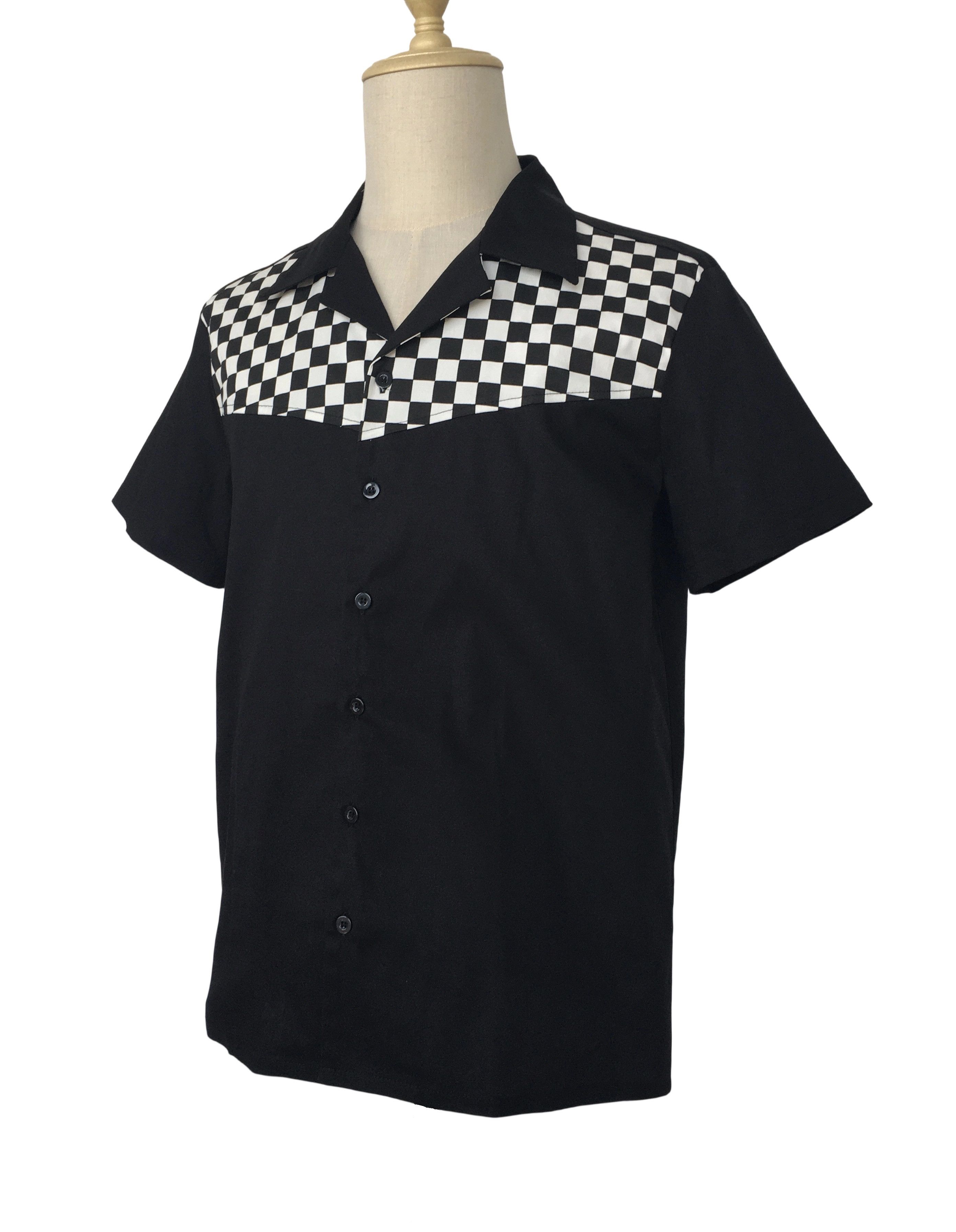 Other Black Men Shirts Vintage Style Contrast Mosaic Print Size US XXL / EU 58 / 5 - 2 Thumbnail