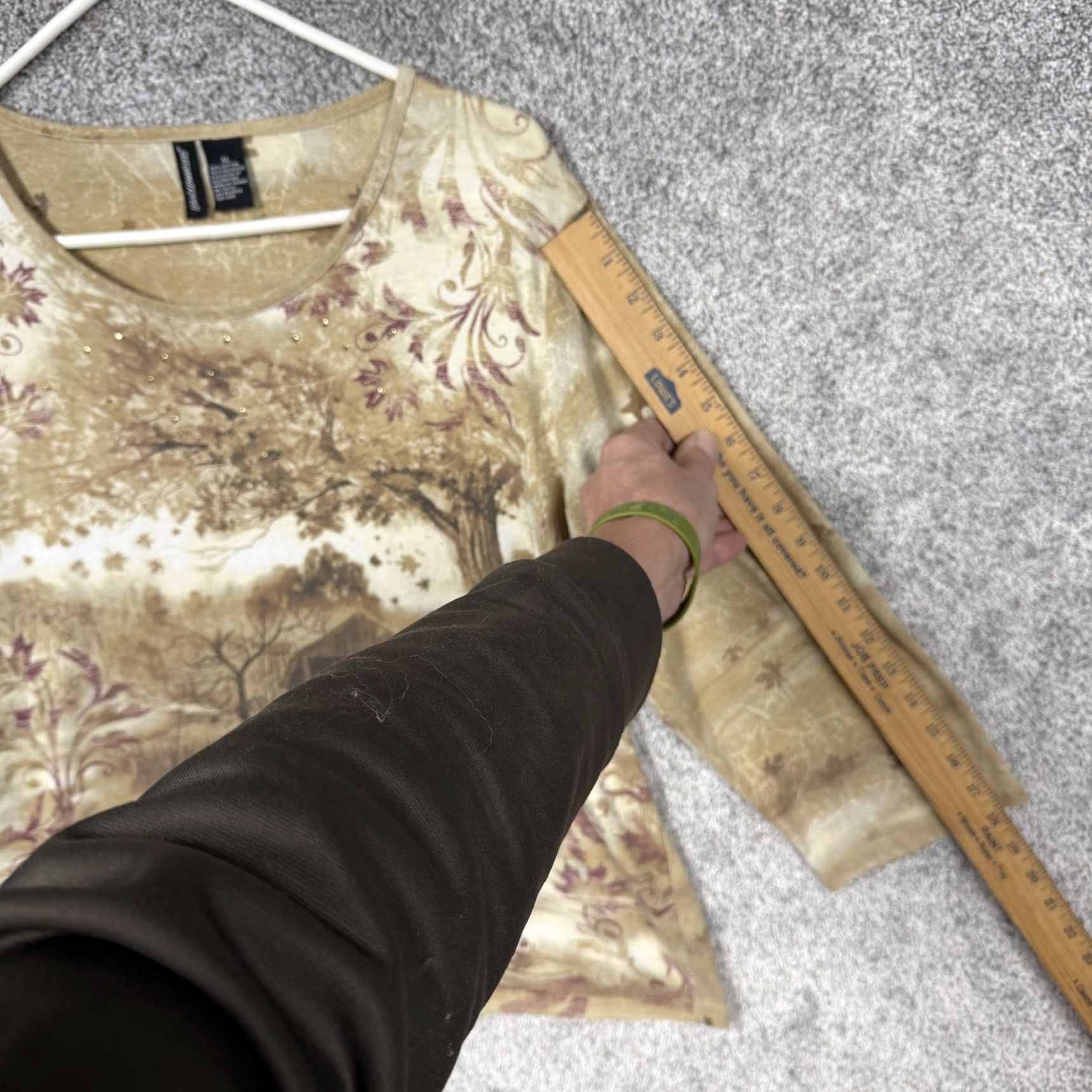 Vintage VINTAGE Jason Maxwell Shirt XL Beige Autumn Country 3/4 Sleeve Rhinestone Floral Knit T-Shirt Women Size XL / US 12-14 / IT 48-50 - 3 Thumbnail