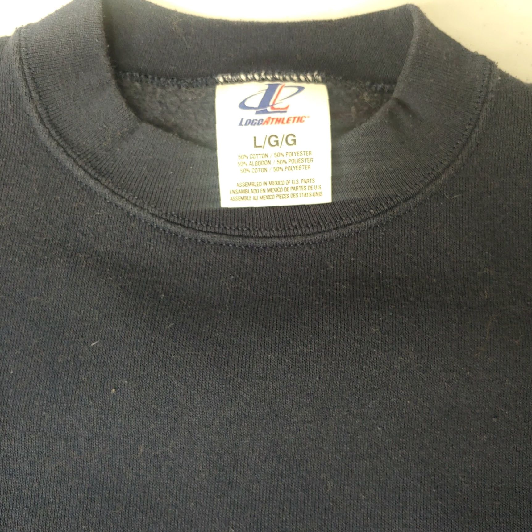 Logo Athletic VINTAGE Logo Athletic Sweatshirt Men Navy Apple Butterfly Nature 90s Pullover Crew Neck L Knit Cotton Blend Graphic Print Makers Mexico Mens Large Size US L / EU 52-54 / 3 - 5 Thumbnail