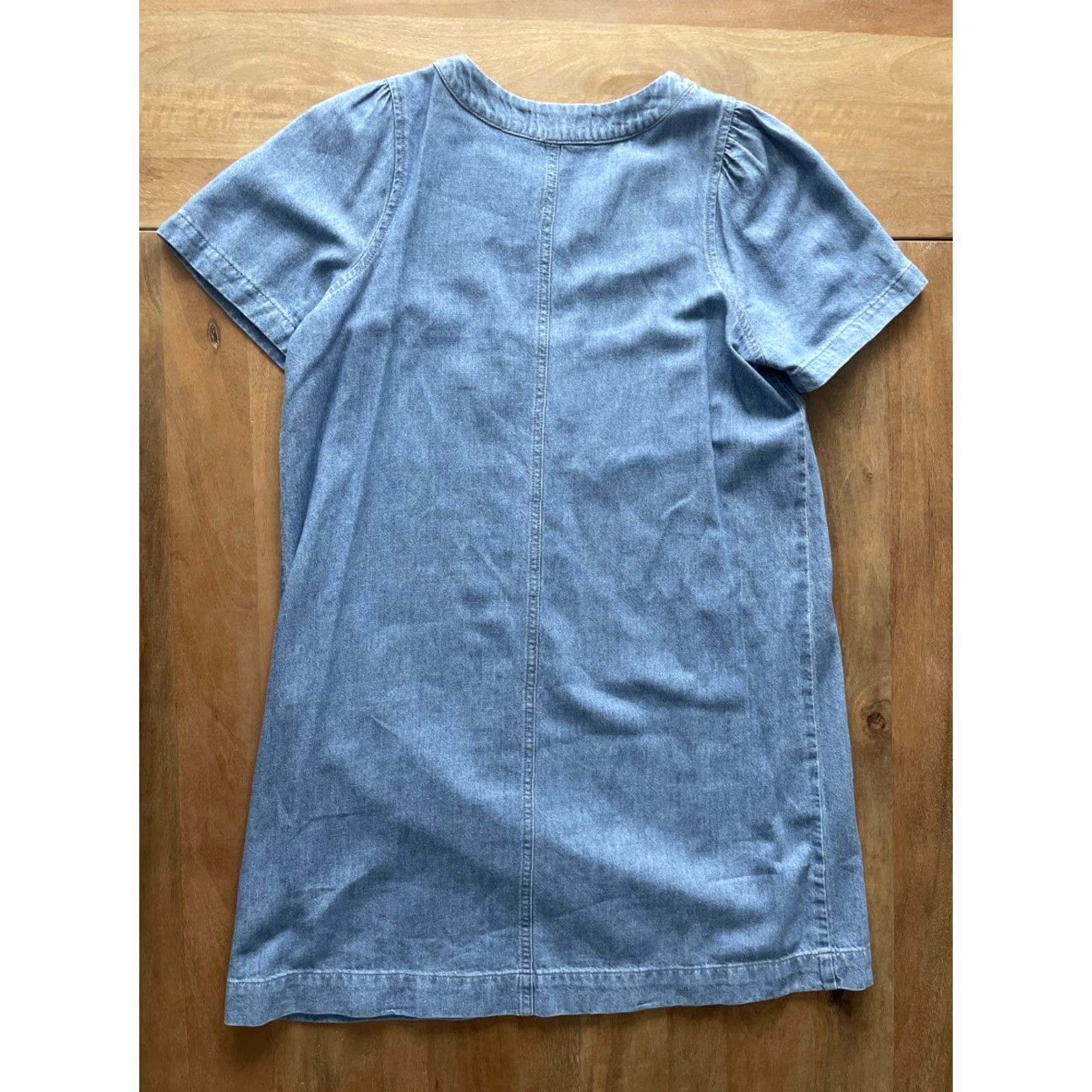 Madewell Madewell Denim Dress Womens Small Chambray Cotton/Linen Split Neck Cap Sleeve Dress Size S / US 4 / IT 40 - 2 Thumbnail