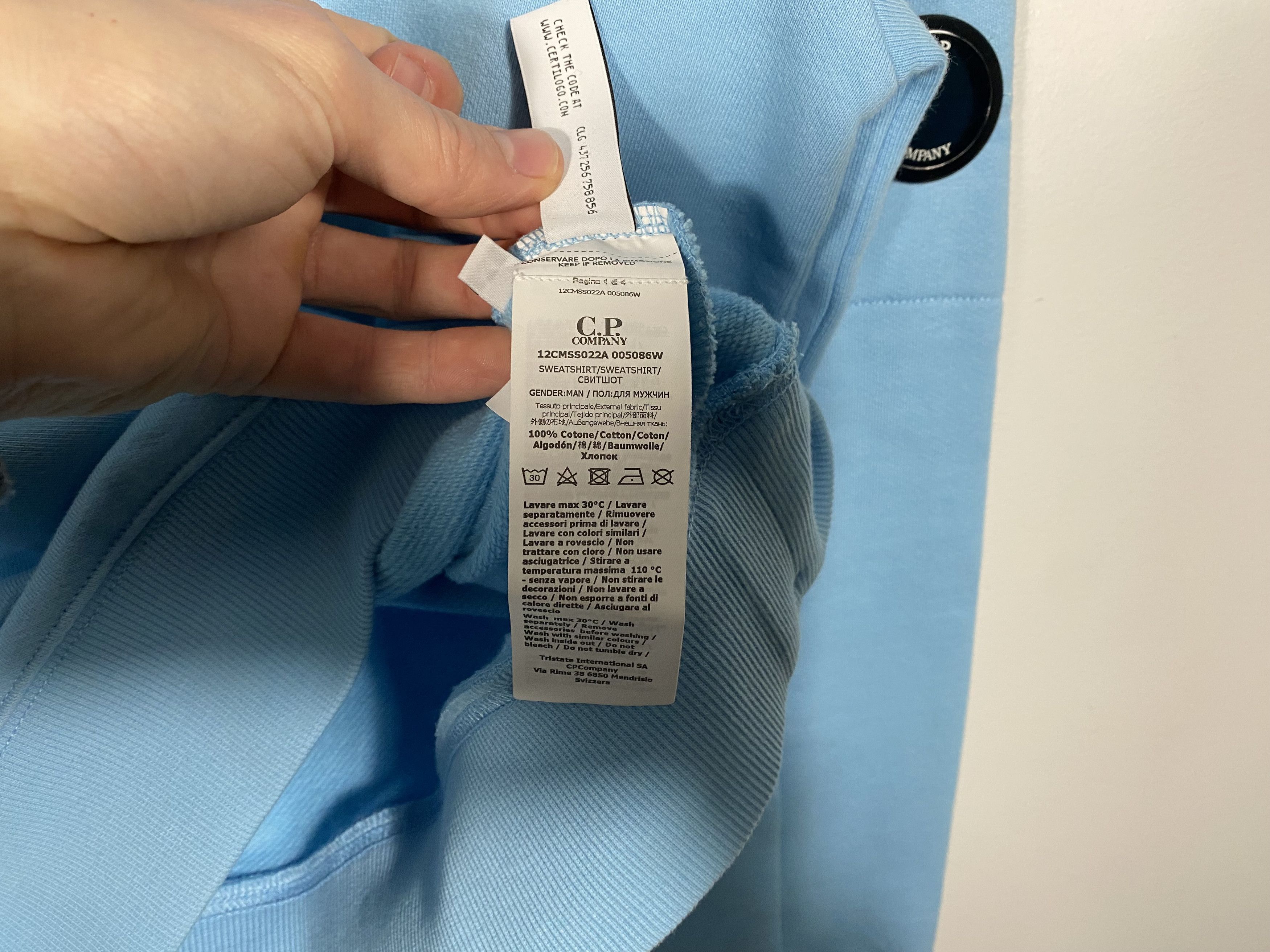 C.P. Company C.P. Company Diagonal Raised Fleece Lens Crewneck Blue Size US M / EU 48-50 / 2 - 9 Thumbnail