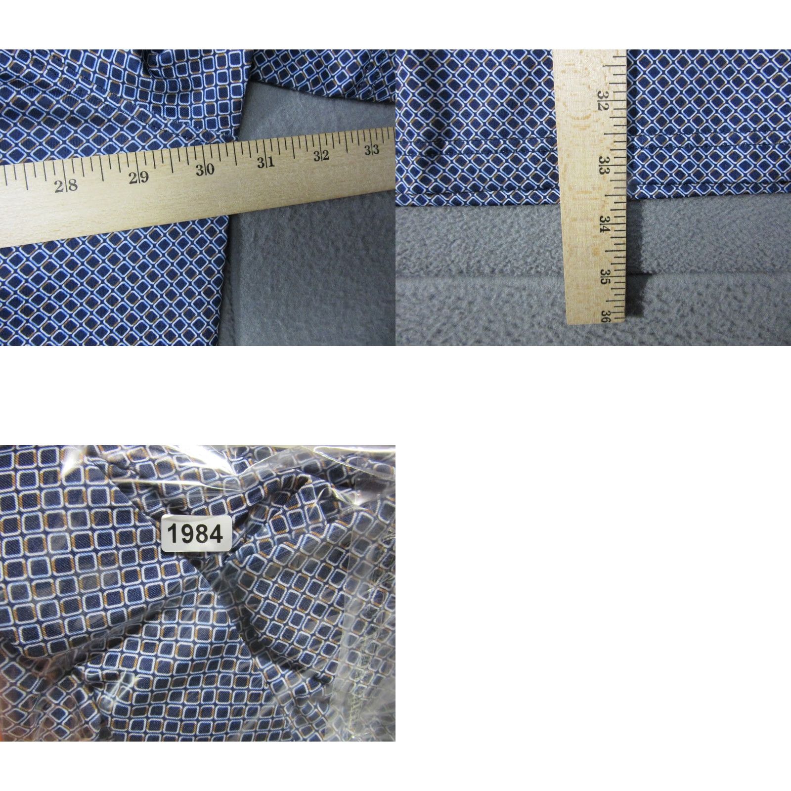 Vintage Maelreg Polo Shirt Mens 4XL Blue Geometric Golf Performance Stretch Activewear Wicking Short Sleeve Size US XXL / EU 58 / 5 - 8 Thumbnail