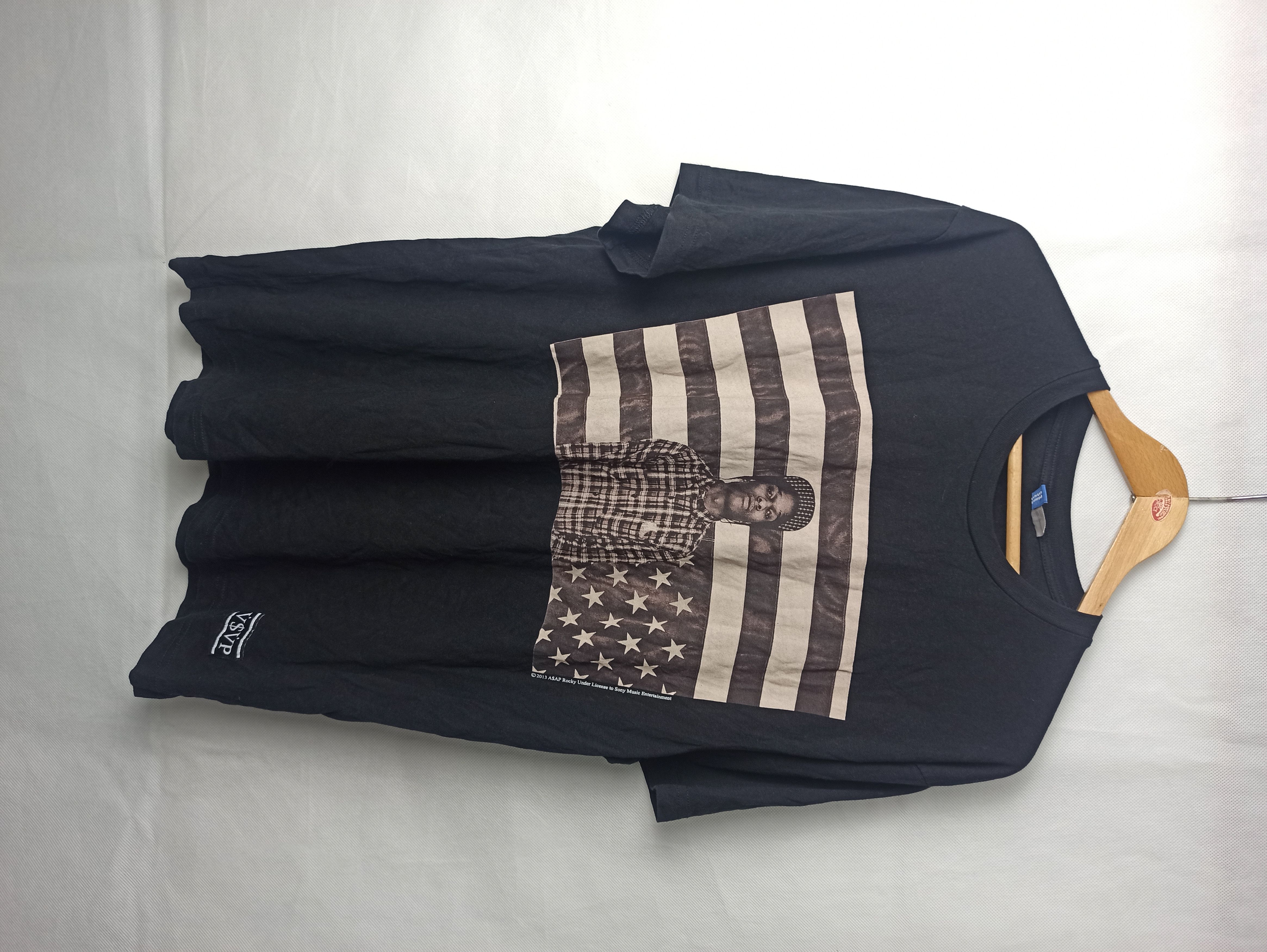 image of Asap Rocky H&m Vintage Flag T-Shirt in Black, Men's (Size Large)