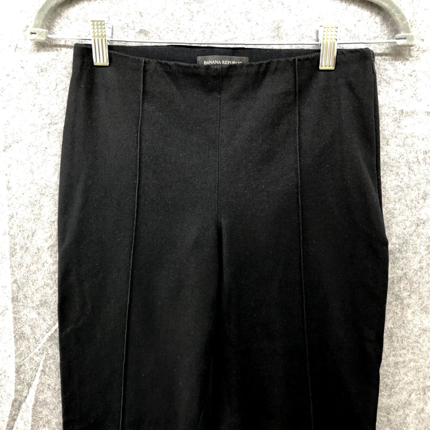 Banana Republic VINTAGE Banana Republic Women's Dress Pants Slim Fit Ankle Zip Mid Rise Black Cotton Blend Workwear 2 Size 26" / US 2 / IT 38 - 2 Thumbnail
