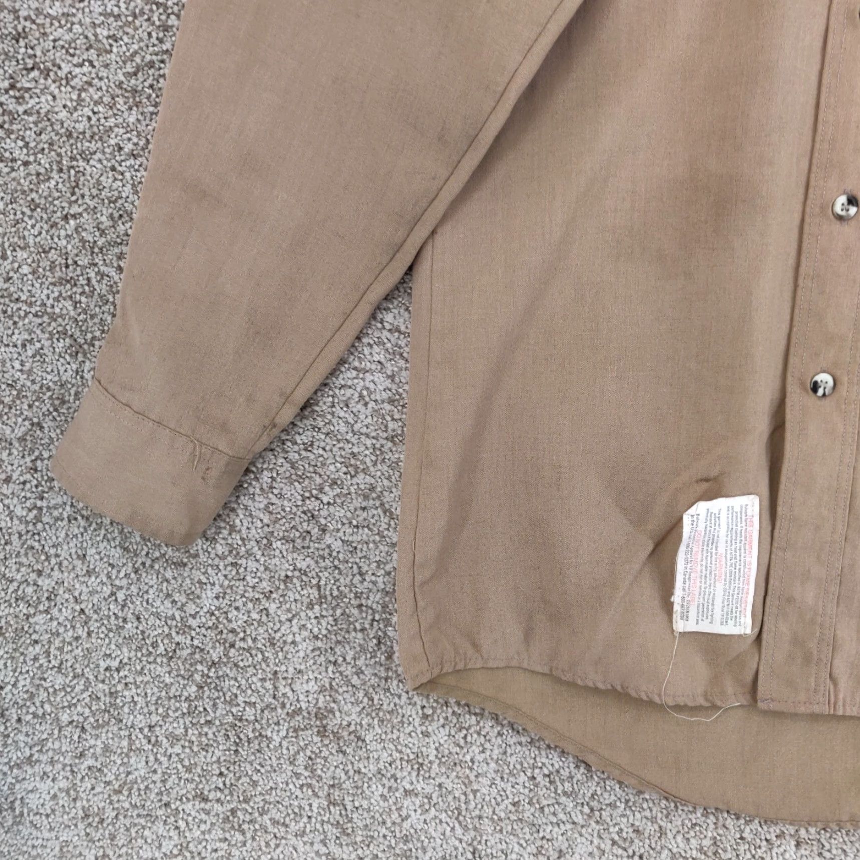 Vintage VINTAGE Bulwark FR Shirt Mens 36 Long Brown Cat 2 2112 Long Sleeve Button Work Size US M / EU 48-50 / 2 - 3 Thumbnail