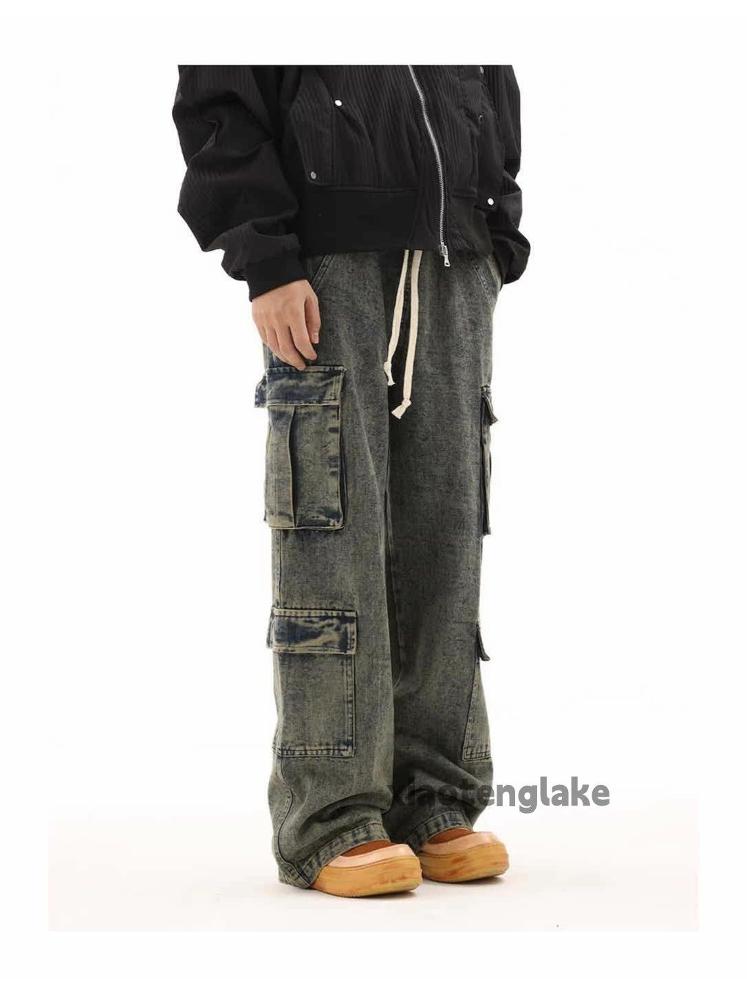 Jean × Vintage washed faded skate hiphop loose baggy cargo jeans Size US 32 / EU 48 - 3 Thumbnail