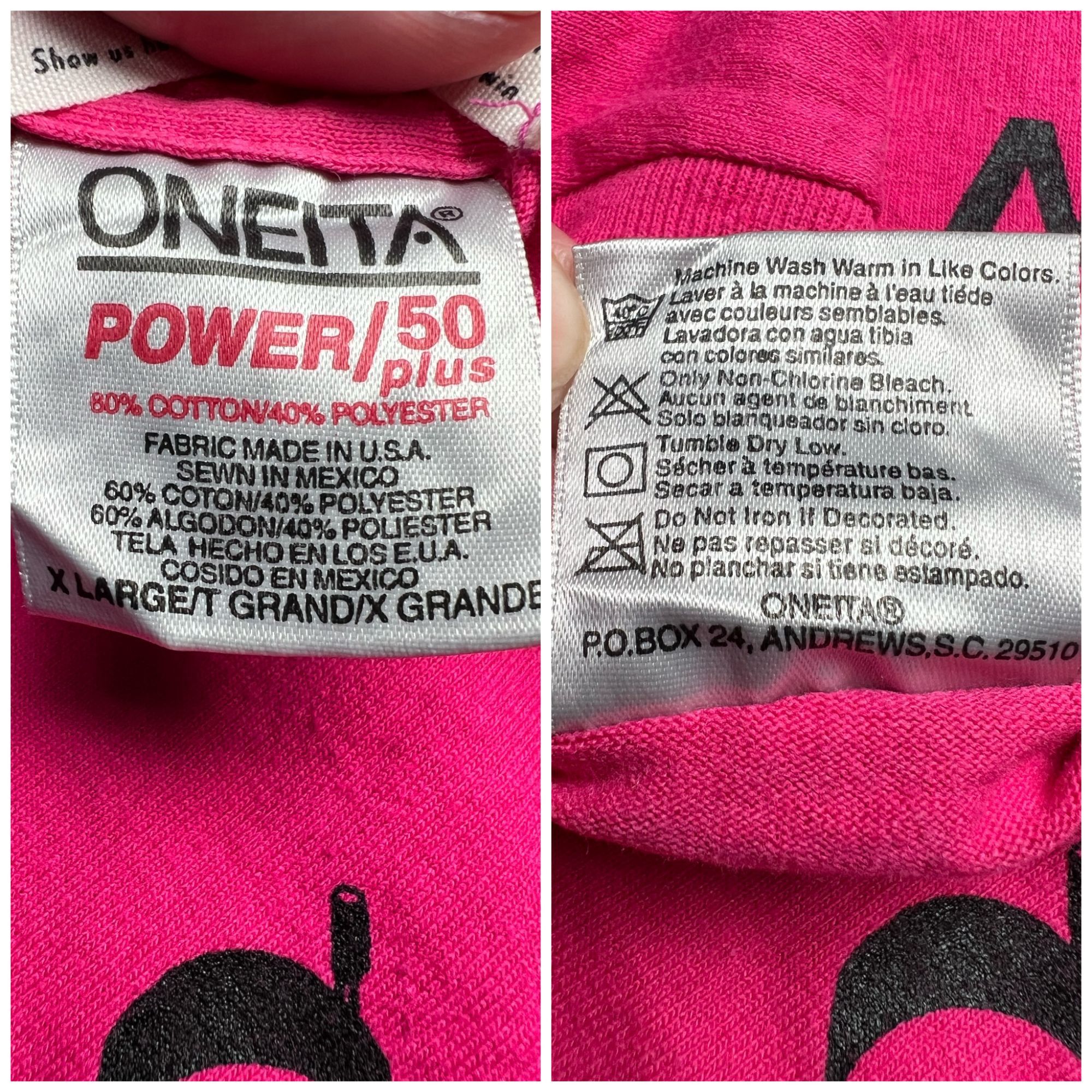 Vintage Vintage Oneita AlliedSignal T-Shirt Pink Short Sleeve XL Size XL / US 12-14 / IT 48-50 - 3 Thumbnail
