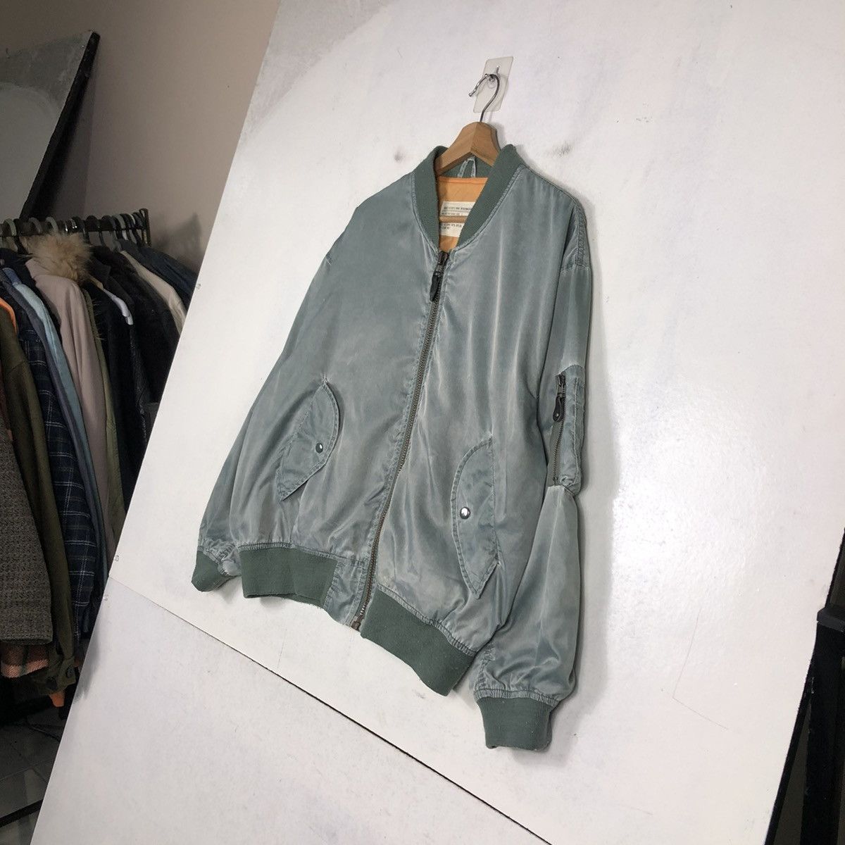 Vintage 📌VINTAGE MILITARY BOMBER FLY JACKET BUZZ RICKSON DESIGN Size US L / EU 52-54 / 3 - 6 Thumbnail