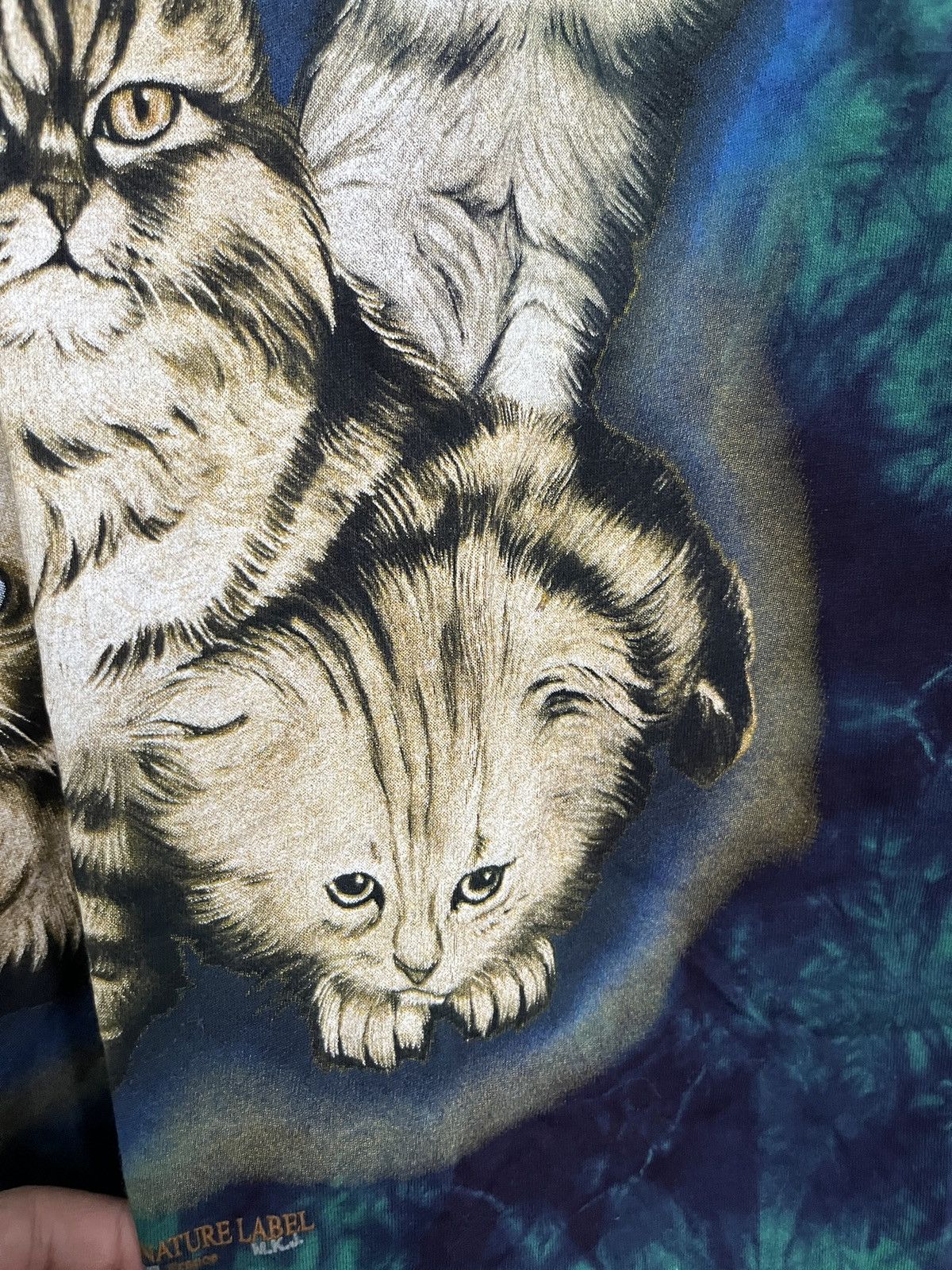 Vintage Cats Acid Tie Dye T-shirt Size US XL / EU 56 / 4 - 5 Thumbnail