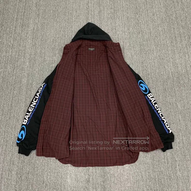 Balenciaga Balenciaga Black Surfing Faux Two-Piece Aged Zip-Up Jacket Size US S / EU 44-46 / 1 - 5 Thumbnail
