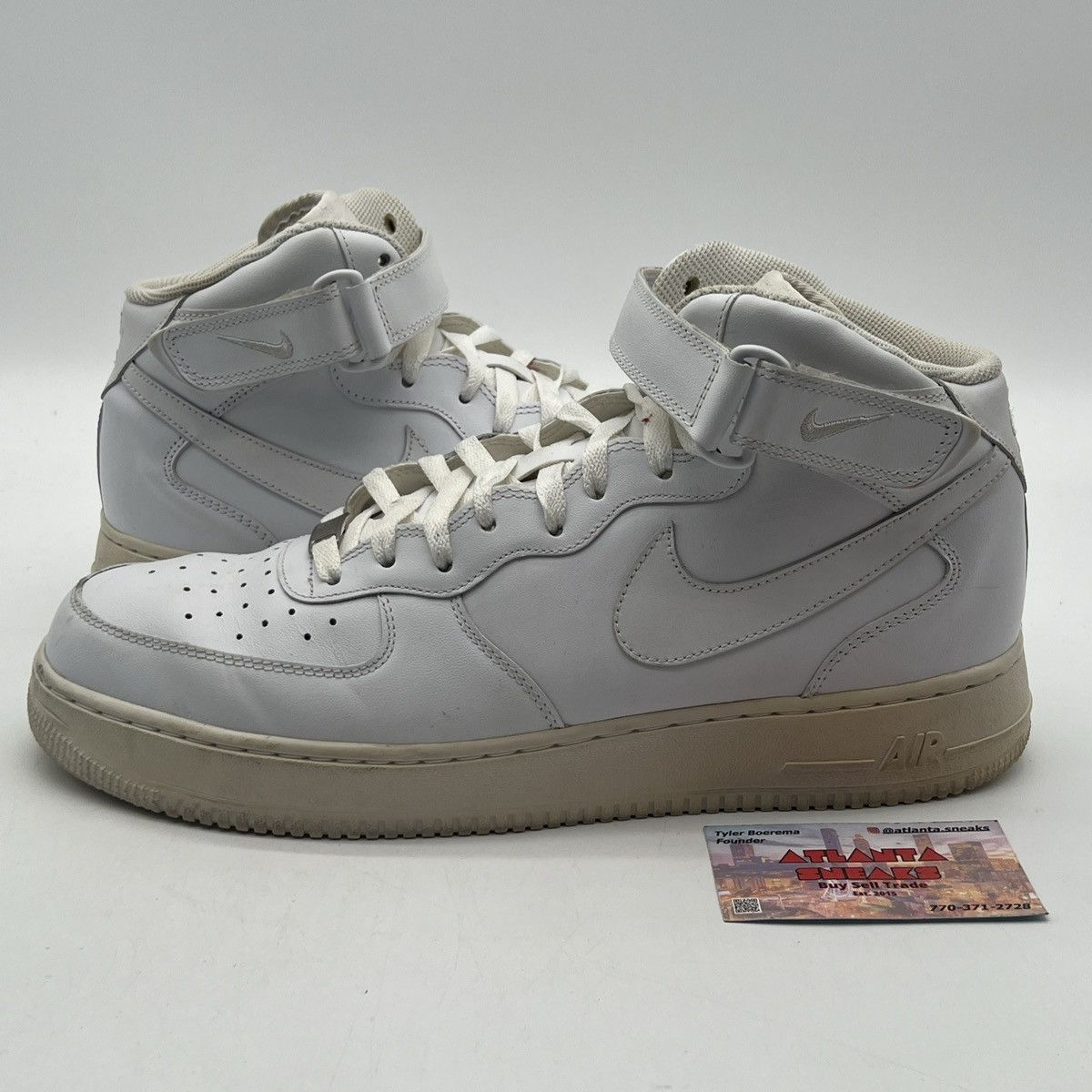 Nike Air Force 1 mid 07 white Size US 13 / EU 46 - 1 Thumbnail