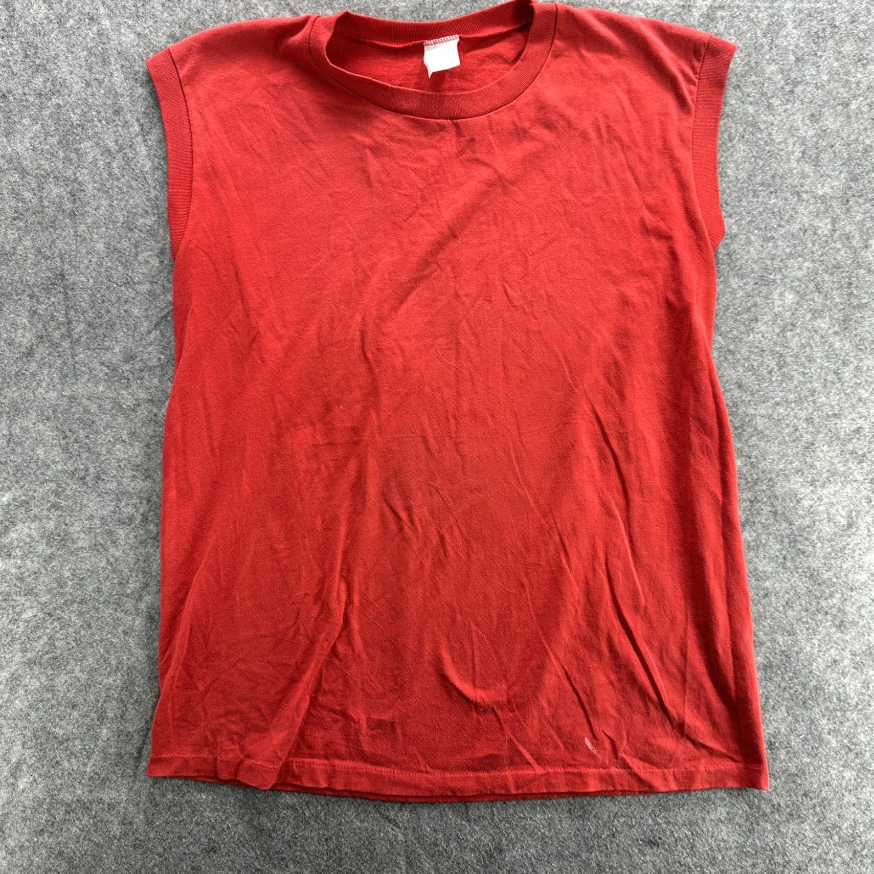 Other VINTAGE Generic Sleeveless Muscle Shirt Mens XL Red Solid Athletic Tee Size US XL / EU 56 / 4 - 2 Thumbnail