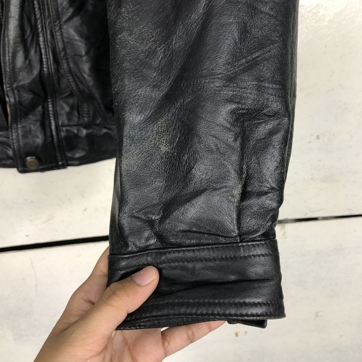 Aero Leathers 🔥VINTAGE BIKER LEATHER JACKET FREEDOM MINK COLLAR Size US L / EU 52-54 / 3 - 17 Thumbnail
