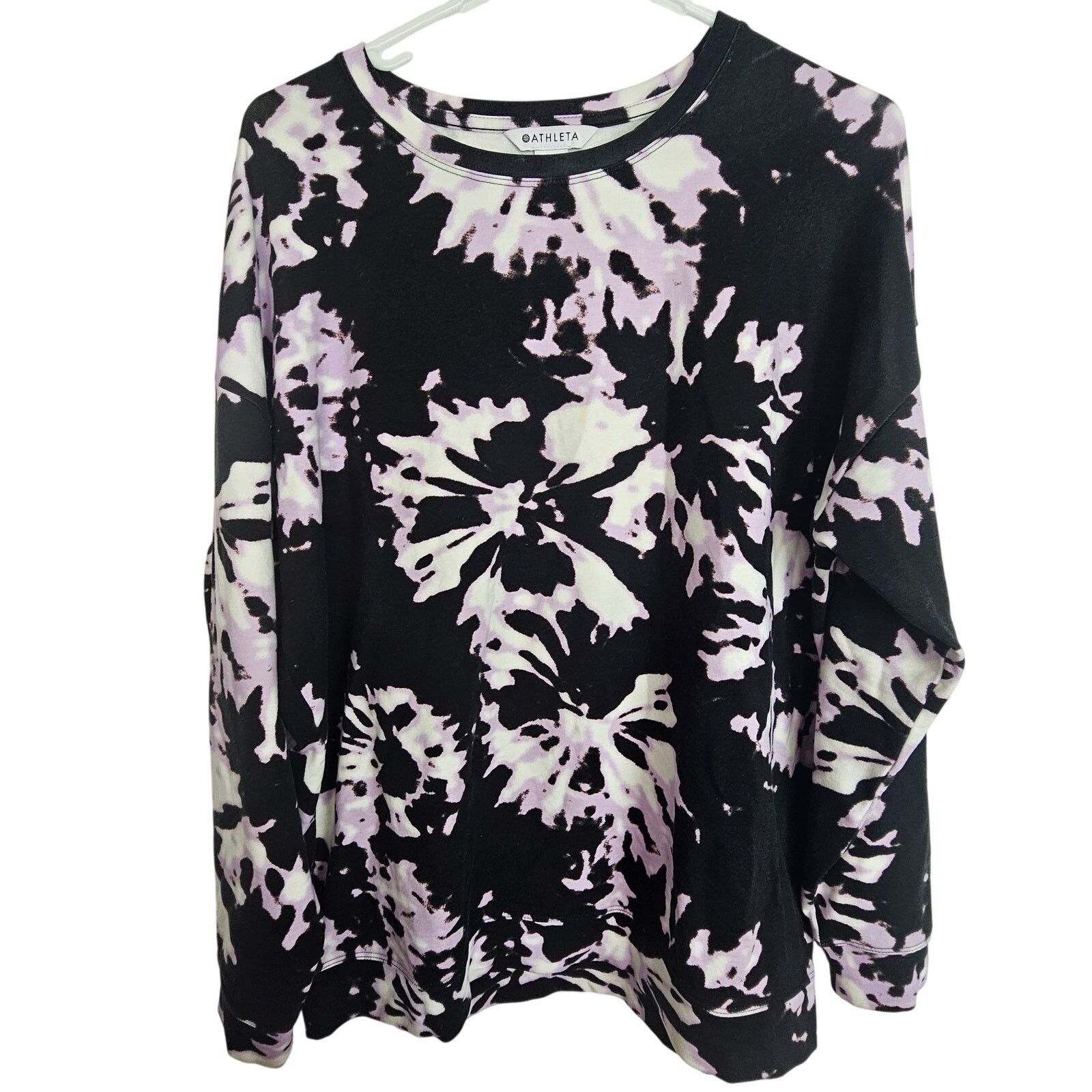 Athleta Athleta Women Balance Printed Willow Elfin Purple Sweatshirt Size M / US 6-8 / IT 42-44 - 2 Thumbnail